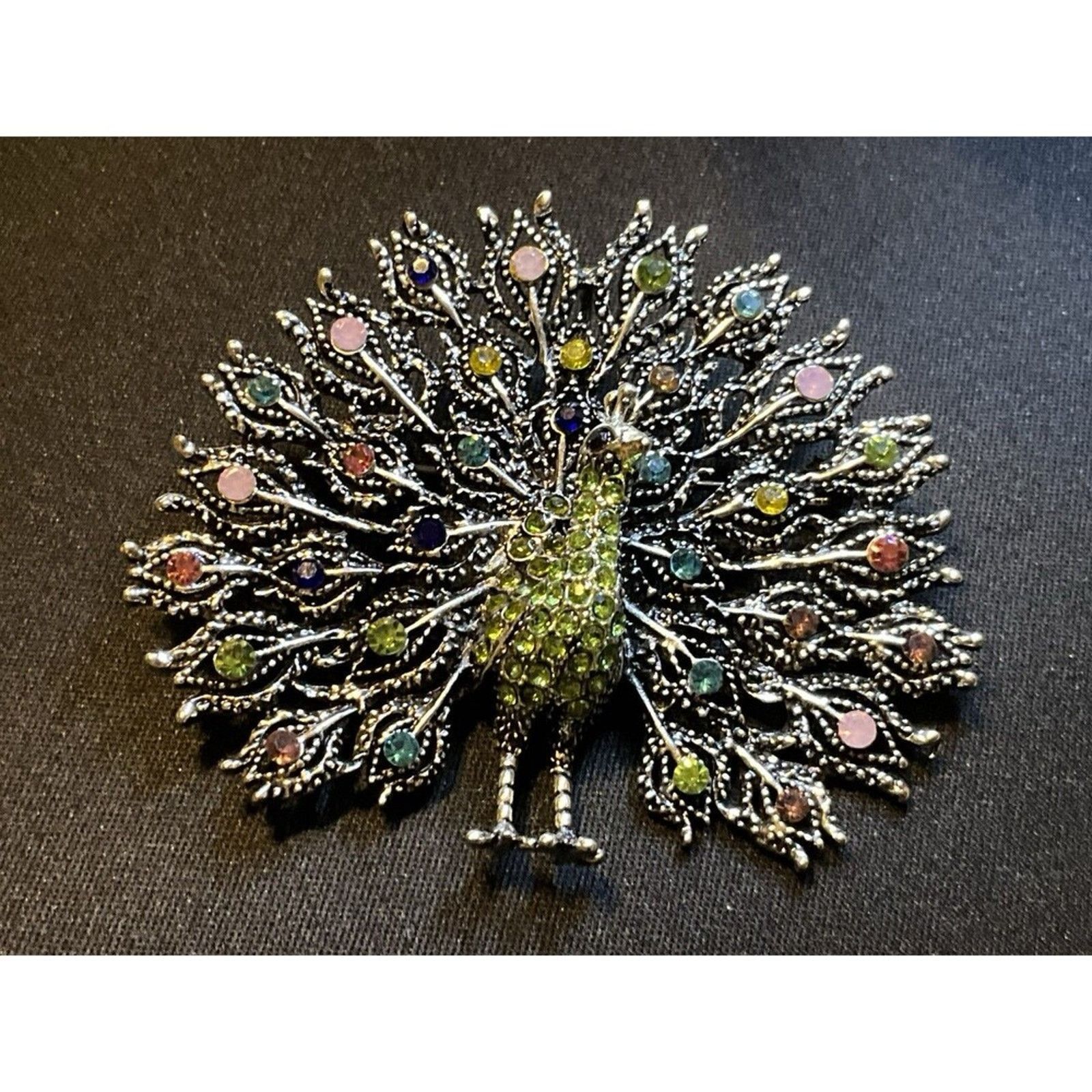 Other Large Rhinestone Peacock Brooch Size ONE SIZE - 1 Thumbnail