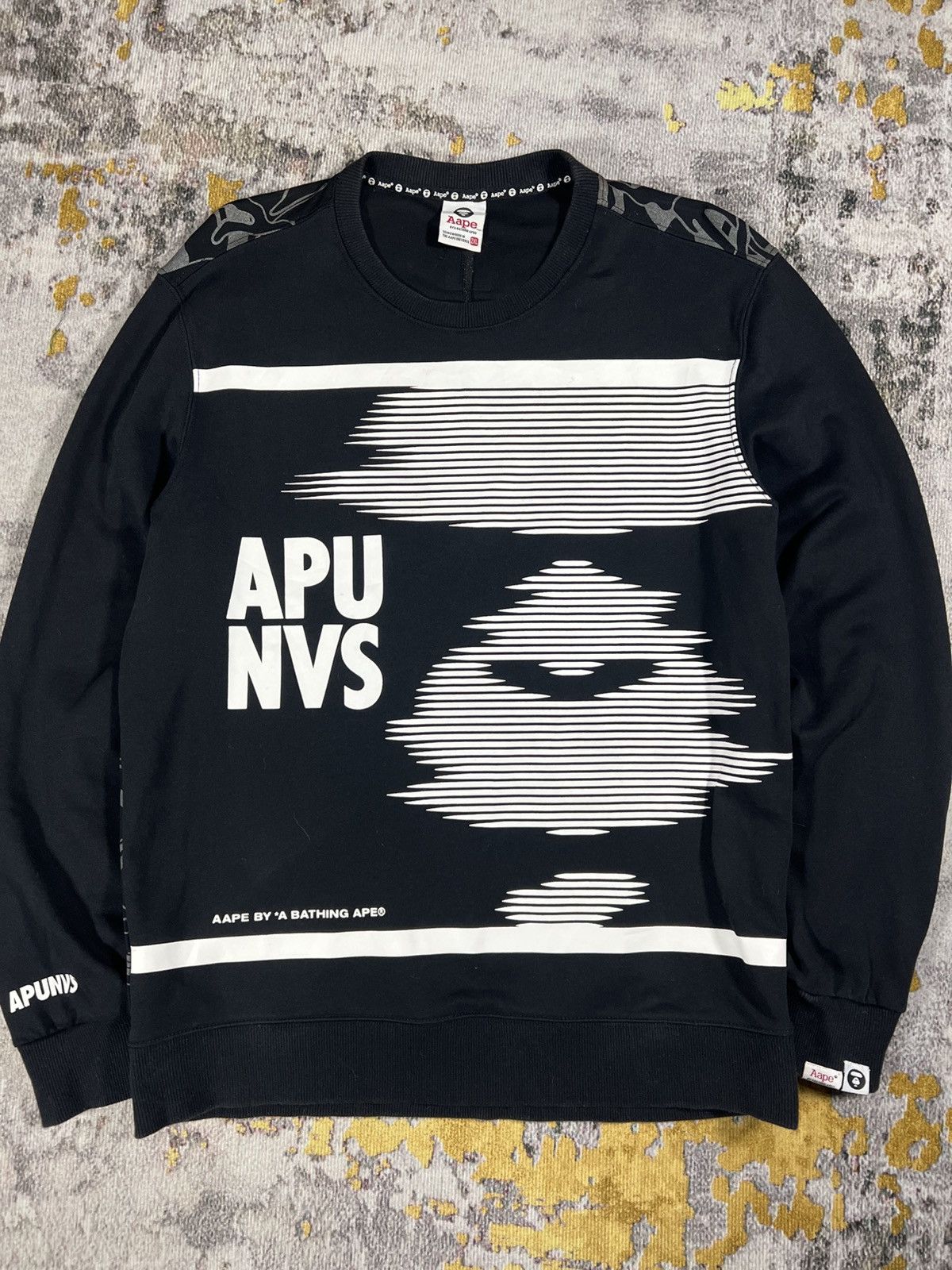 Aape Vtg Y2K Aape by Bathing Ape Sweatshirt Moon Face Full Prints Size L / US 10 / IT 46 - 2 Thumbnail