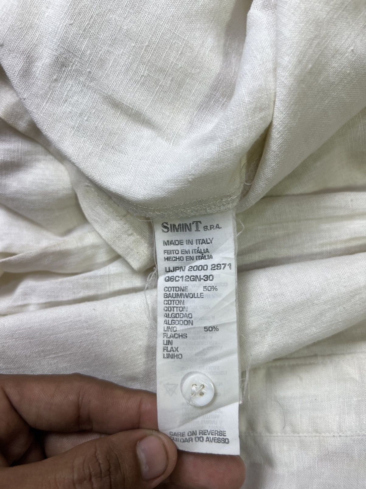 Armani Vintage Armani Jeans Linen Cotton Pullover Shirt Cream Beige Size US XL / EU 56 / 4 - 12 Thumbnail