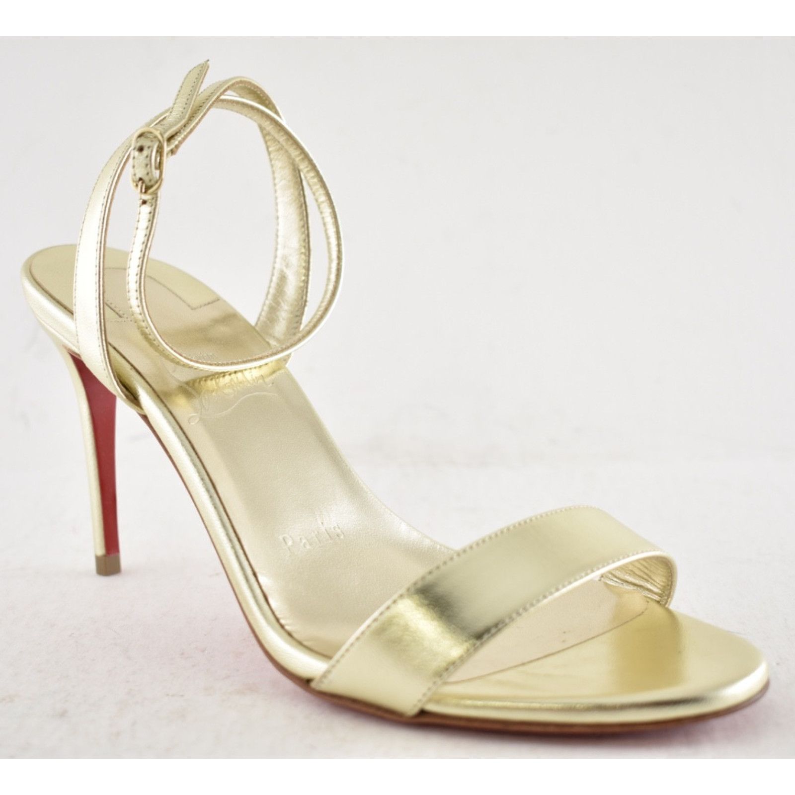 Christian Louboutin Christian Louboutin Loubigirl 85 Platine Gold Sandal Heel 42 Size US 12 / IT 42 - 6 Thumbnail
