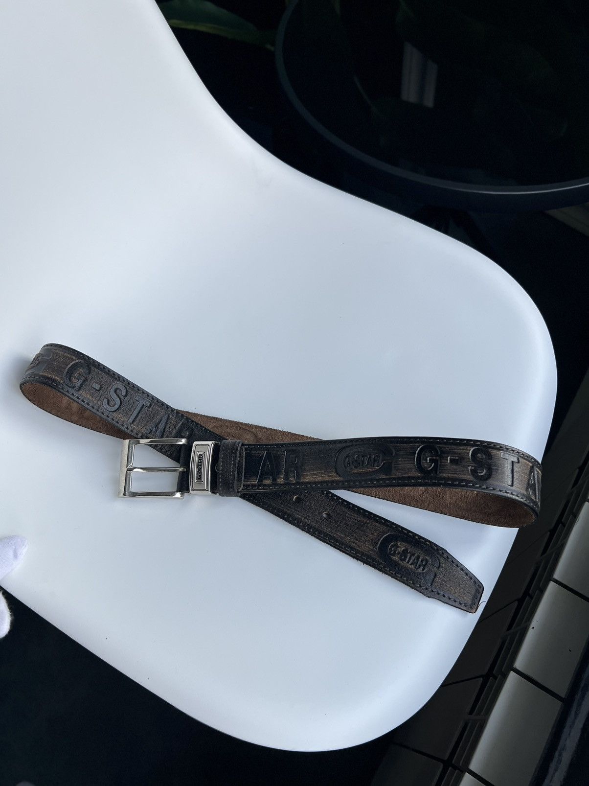 G-Star G-STAR Leather Belt – Distressed Black – Size ~XL (119.5 cm) Size ONE SIZE - 1 Thumbnail