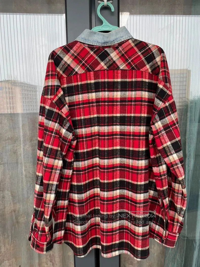 Fear of God FOG Season 5 Red Plaid Denim Collar Shirt. Size US M / EU 48-50 / 2 - 2 Thumbnail