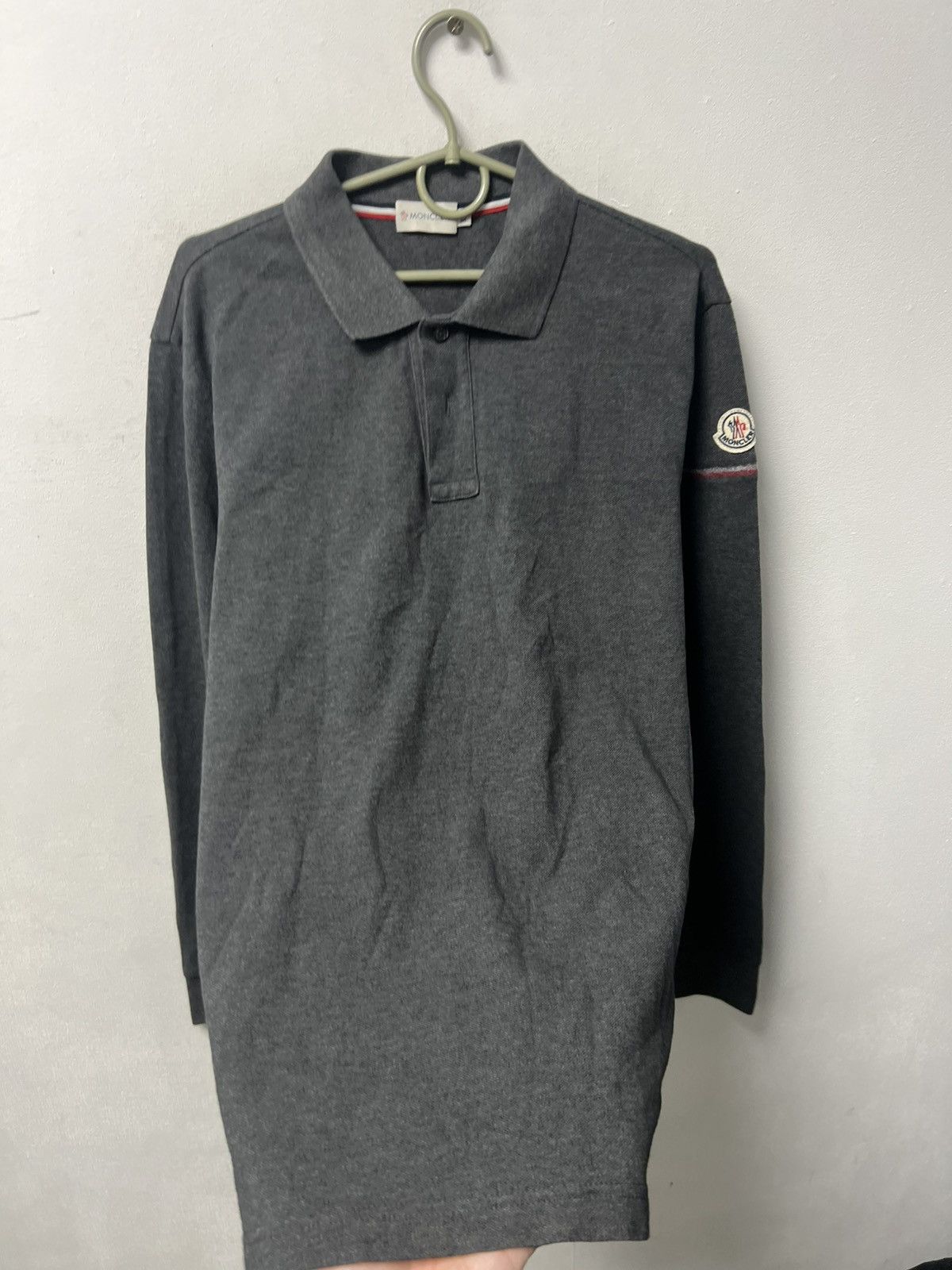 Moncler Moncler Polo Long Sleeve Gray Luxury Size US XL / EU 56 / 4 - 4 Thumbnail
