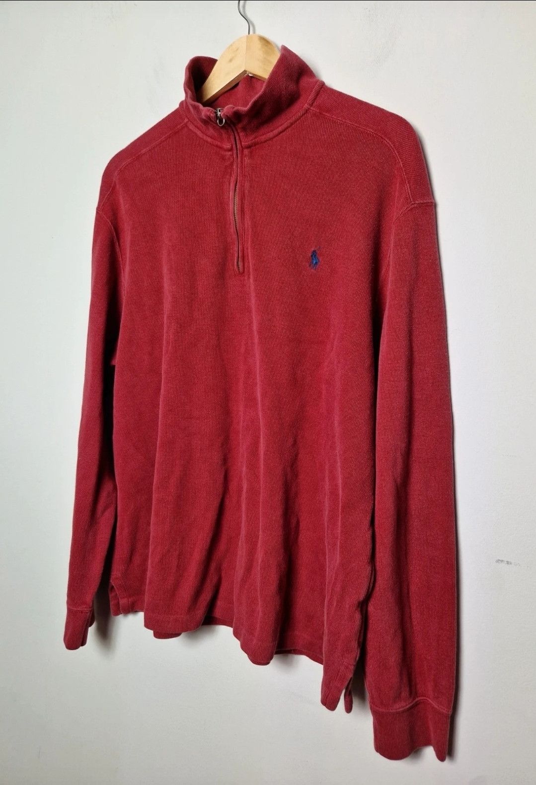 Polo Ralph Lauren Polo Ralph Lauren vintage burgundy halfzip sweatshirt Size US L / EU 52-54 / 3 - 2 Thumbnail