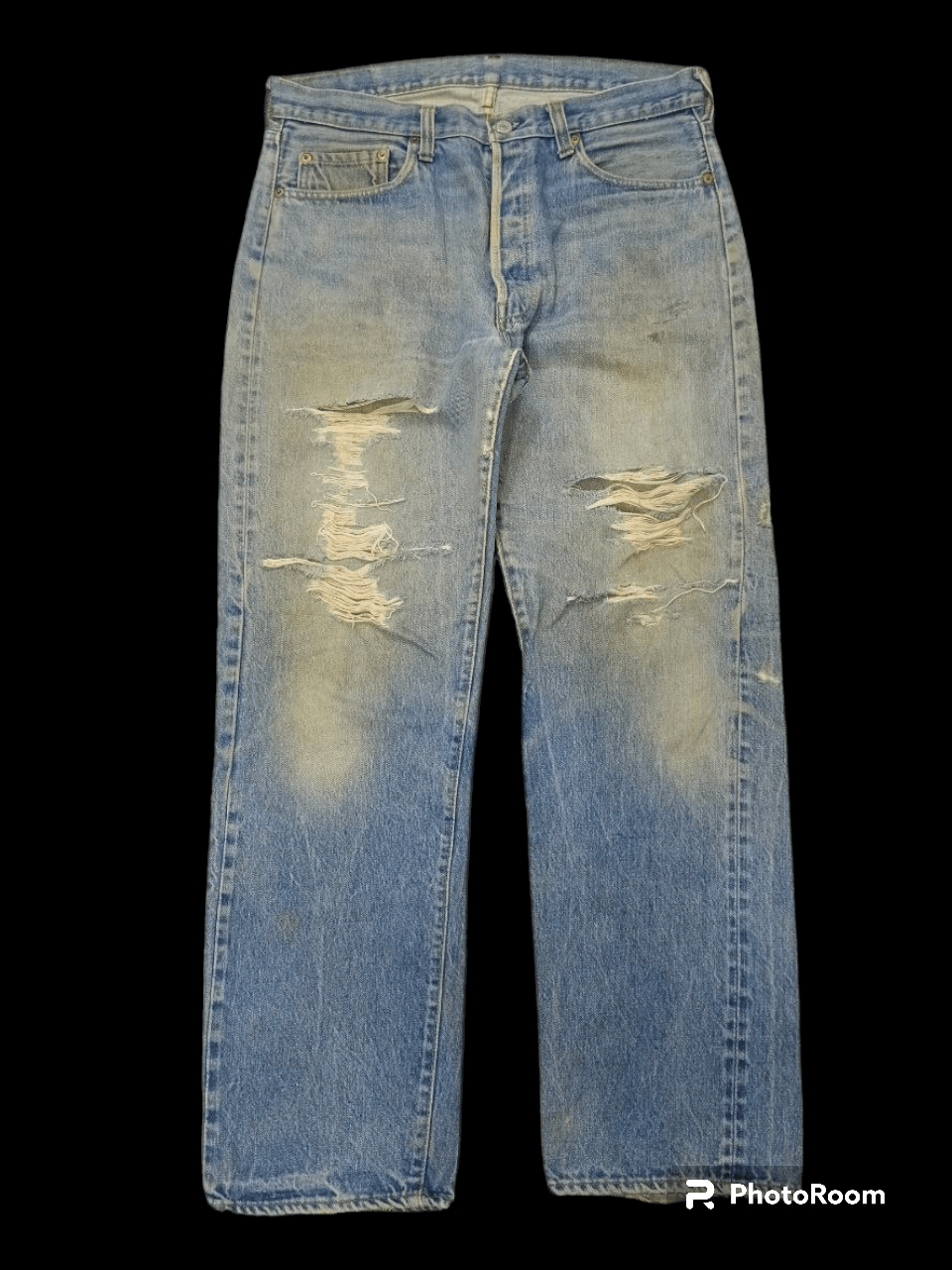 Levi's Vintage Clothing THRASH LEVIS 70s SELVEDGE DENIM PANTS Size US 33 - 1 Thumbnail
