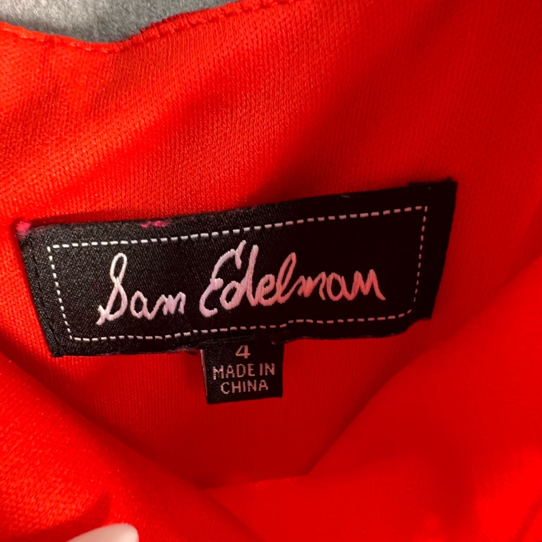 Sam Edelman Sam Edelman Red Midi Dress Spaghetti Straps Sleeveless A-Line Nylon/Spandex Blend 4 Women Adult Womens Vintage N/A Size S / US 4 / IT 40 - 3 Thumbnail