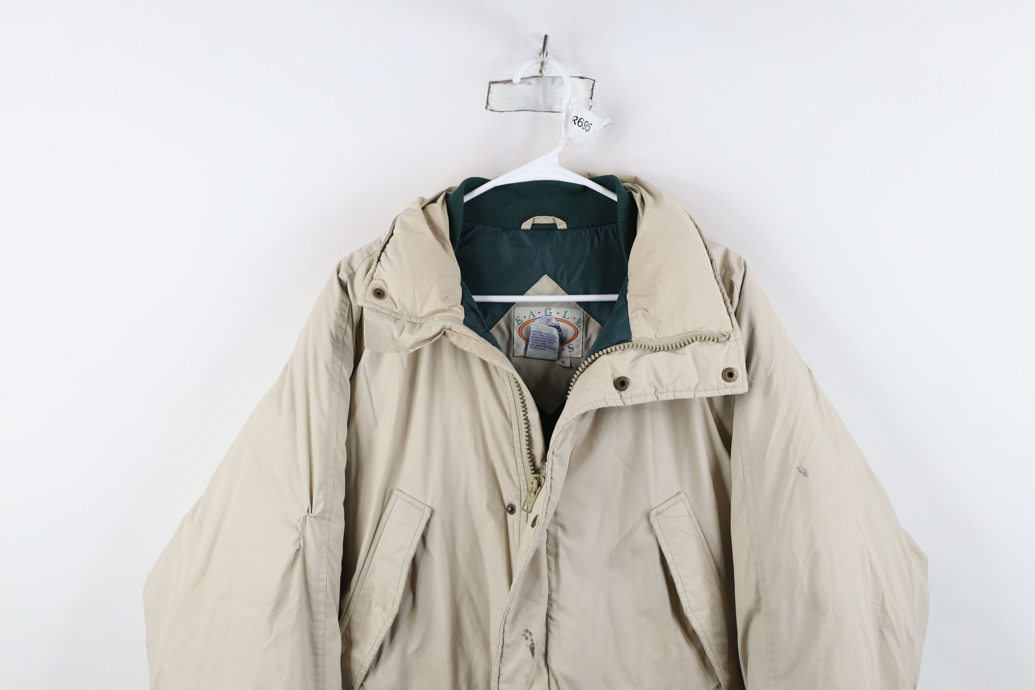 Vintage Vintage 90s Streetwear Down Insulated Puffer Jacket Beige Size US XL / EU 56 / 4 - 2 Thumbnail