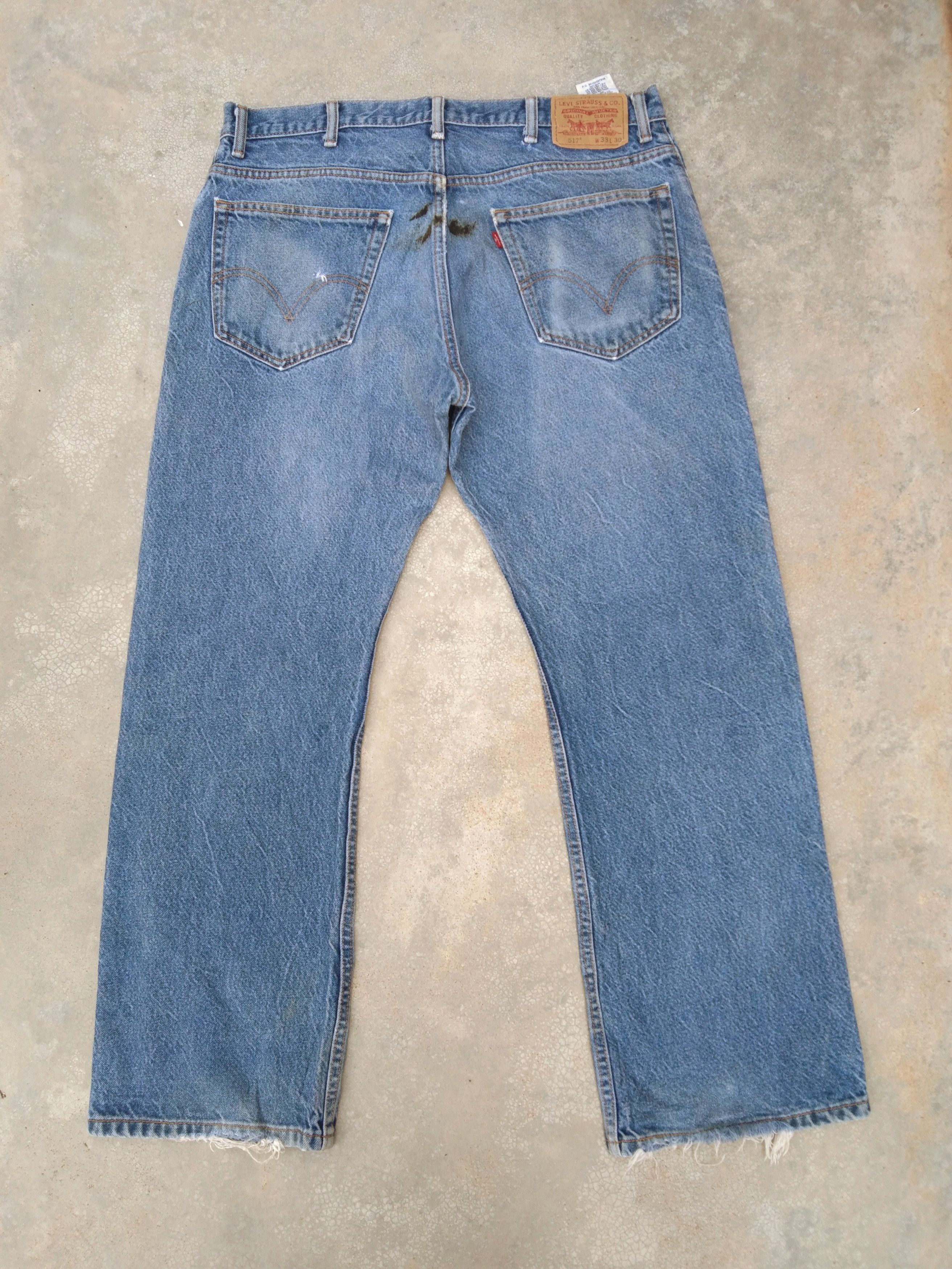 Levi's Vintage Levi's 517 Boot Cut Distressed Jeans 36x31 Size US 36 / EU 52 - 2 Thumbnail