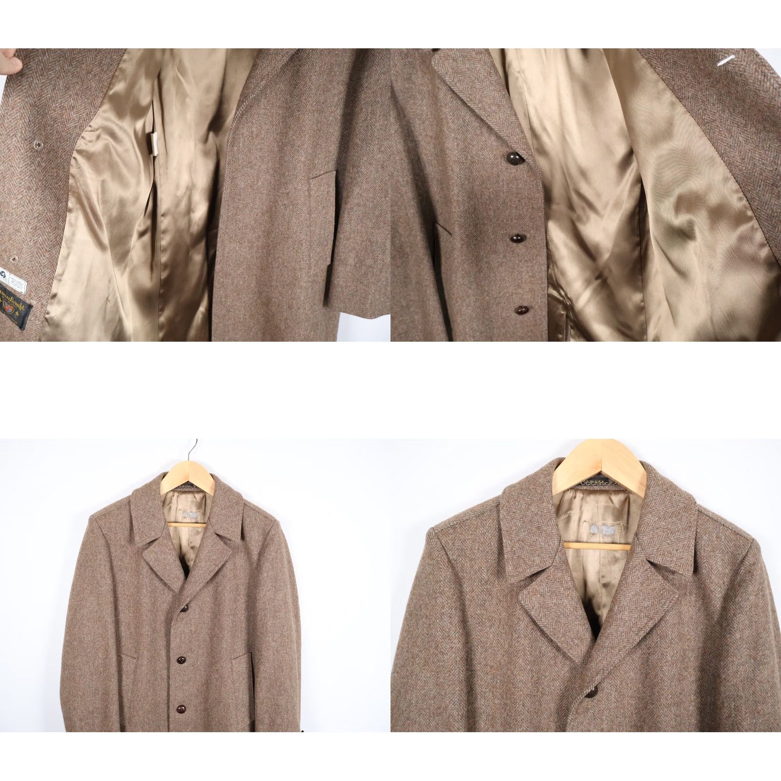 Vintage VINTAGE Casualcraft Overcoat Coat Wool 40 Brown 3 Button Herringbone Tweed USA Made Mens Long Size US XXS / EU 40 - 9 Thumbnail