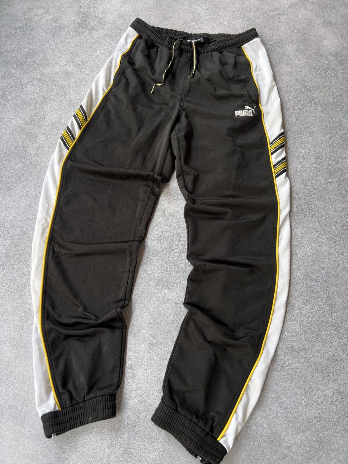 Puma 🐾 Vintage Puma Track Pants L — Black / Side Stripes / Zip Cu Size US 34 / EU 50 - 3 Thumbnail