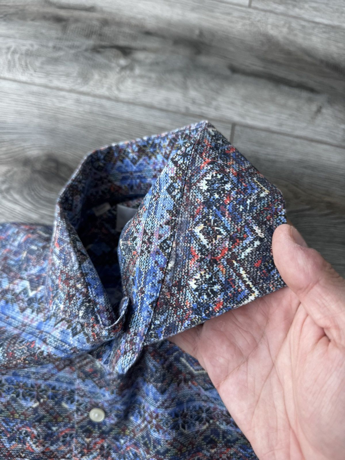 Eton Eton Men's Geometric Pattern Long Sleeve Shirt Size US M / EU 48-50 / 2 - 12 Thumbnail