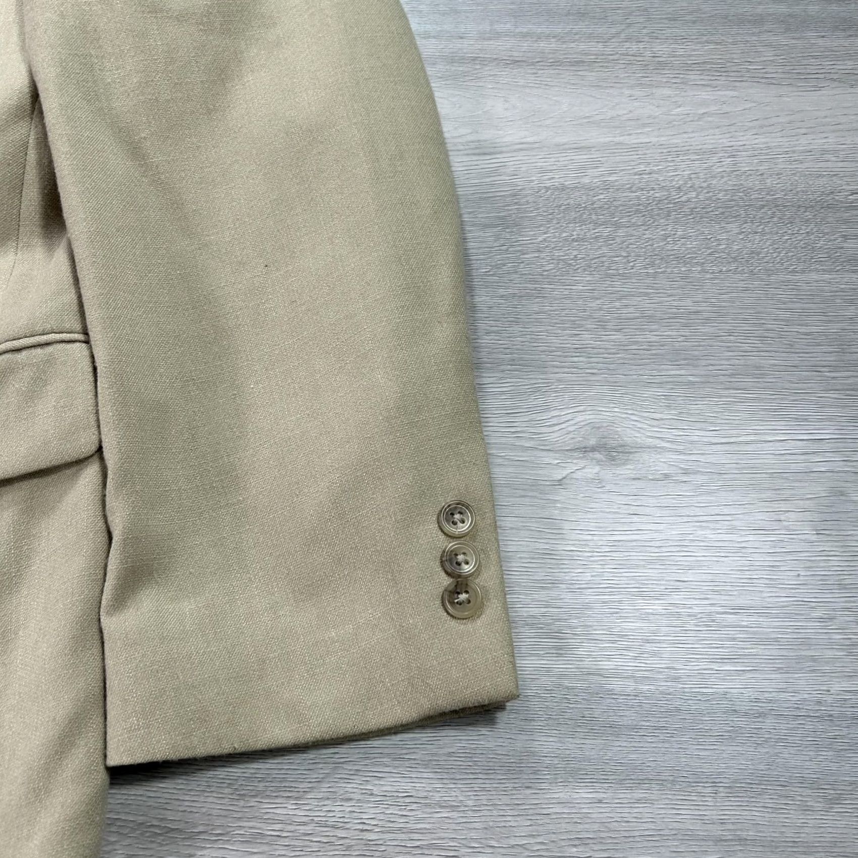 Doublet Alan Flusser Blazer Mens 42R Tan Two-Button Notch Lapel Double Vent Sport Coat Jacket Coat Size 42R - 5 Thumbnail