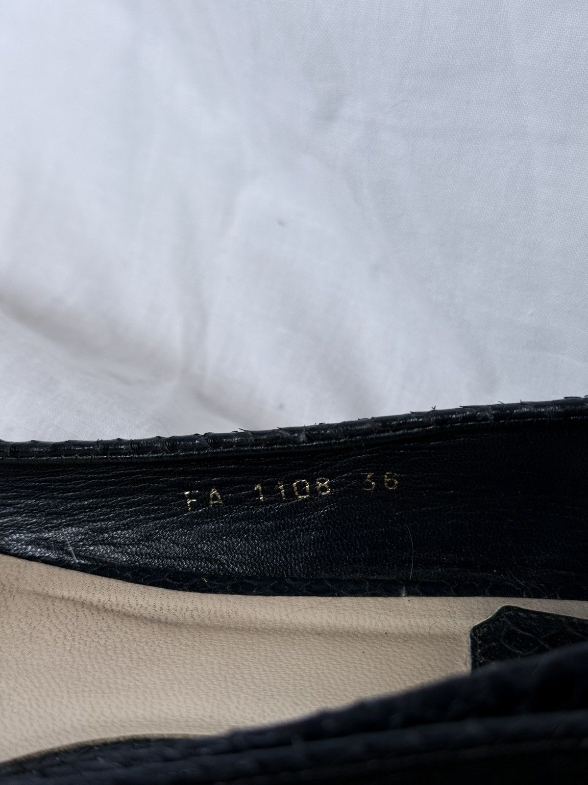 Dior × Vintage Dior Snakeskin Pattern Leather Navy LOGO CD ballet flats Size US 6 / IT 36 - 7 Thumbnail
