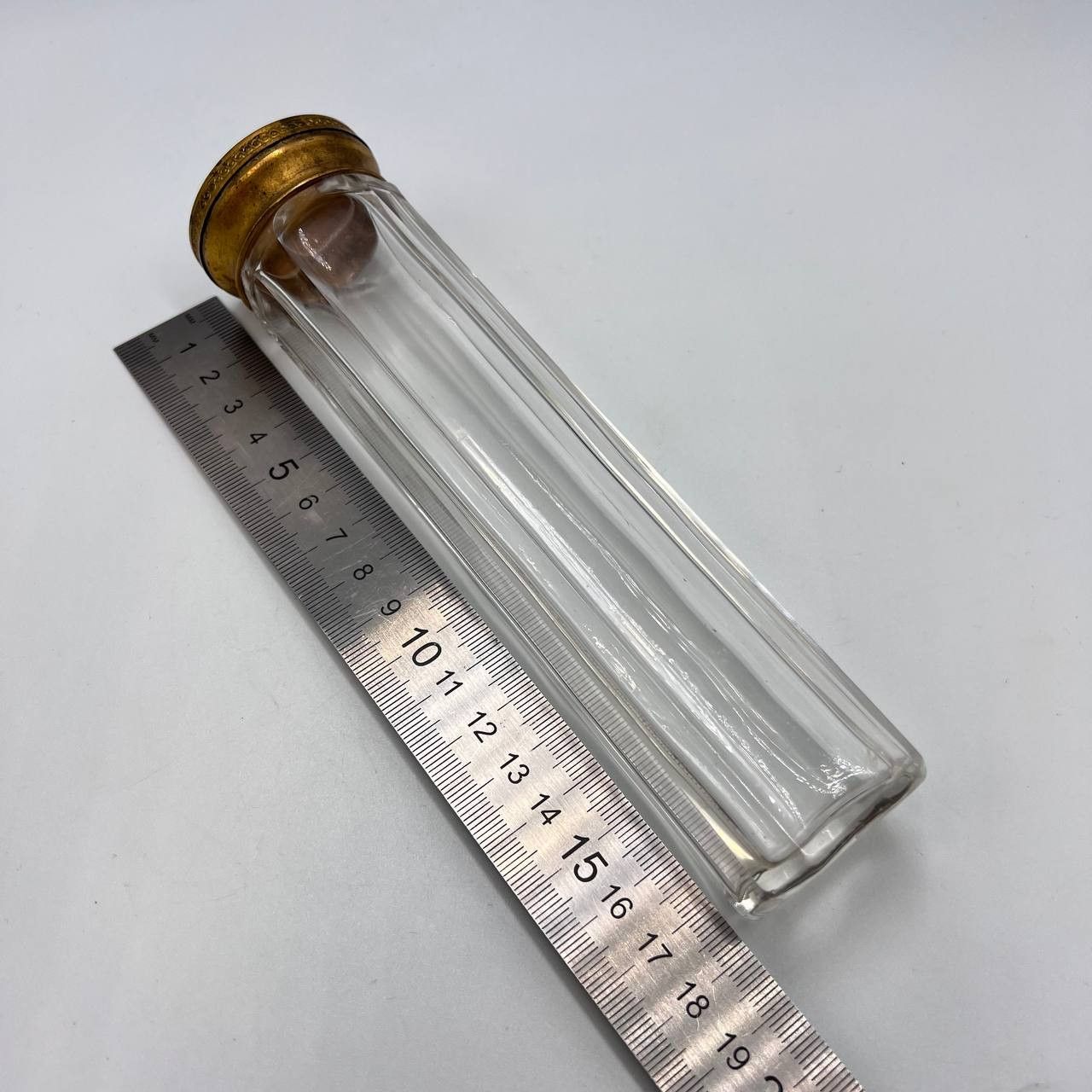 Vintage Antique Imperial Tsarism Perfume Bottle Brass Lid Guilloche Size ONE SIZE - 3 Thumbnail