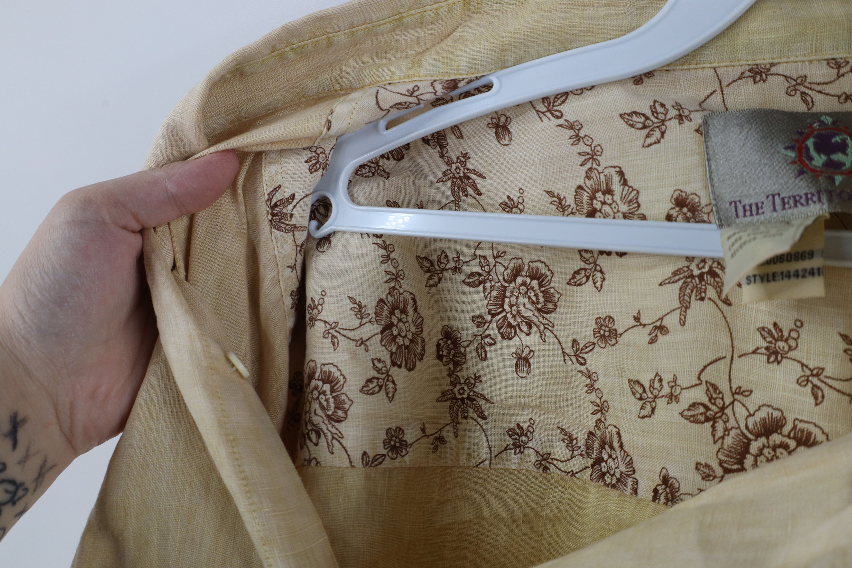 Vintage Vintage 90s Streetwear Linen Long Sleeve Button Shirt Size US XXL / EU 58 / 5 - 7 Thumbnail