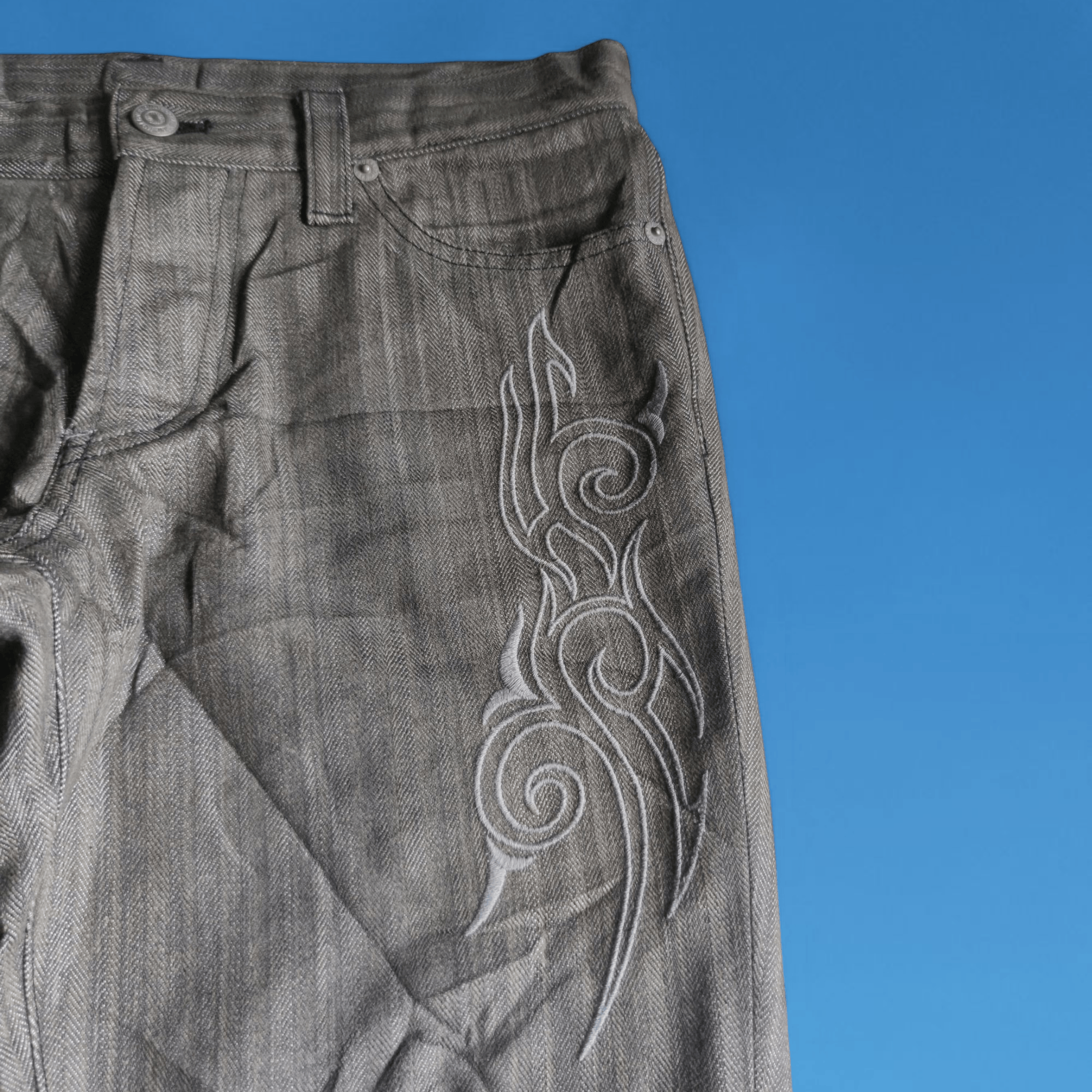 Tornado Mart 💥BINDING OFFER💥 Tornado Mart Embroidery Tribal Flare Jeans Size US 30 / EU 46 - 3 Thumbnail