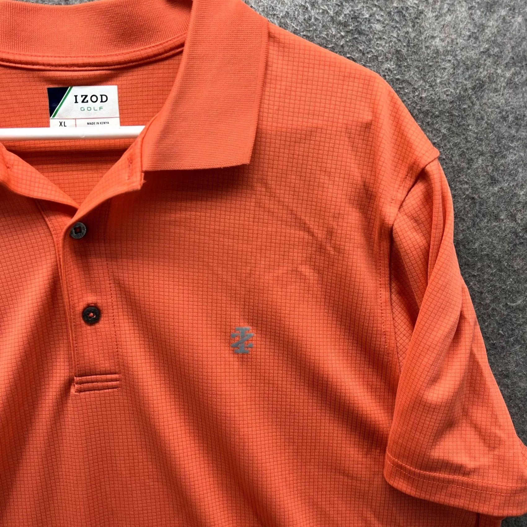 Izod IZOD Golf Polo Shirt Mens XL Orange Check Lightweight Performance Casual Stretch Polo Shirt Size US XL / EU 56 / 4 - 7 Thumbnail
