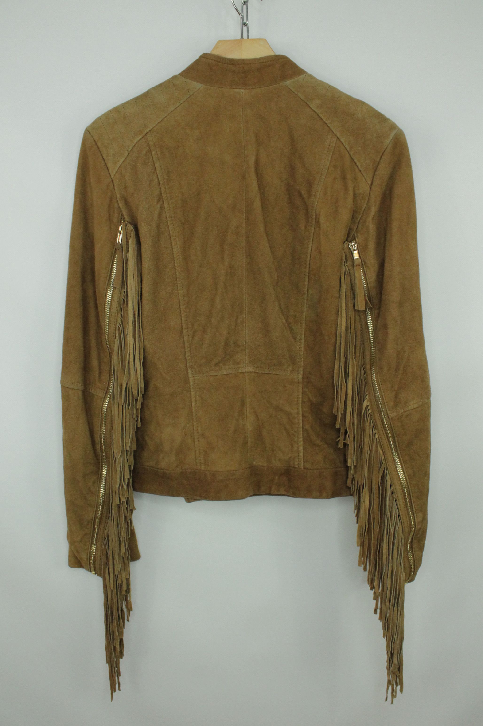 Gestuz Gestuz Fringe Biker Brown Goat Suede Women's Jacket Size XS / US 0-2 / IT 36-38 - 8 Thumbnail