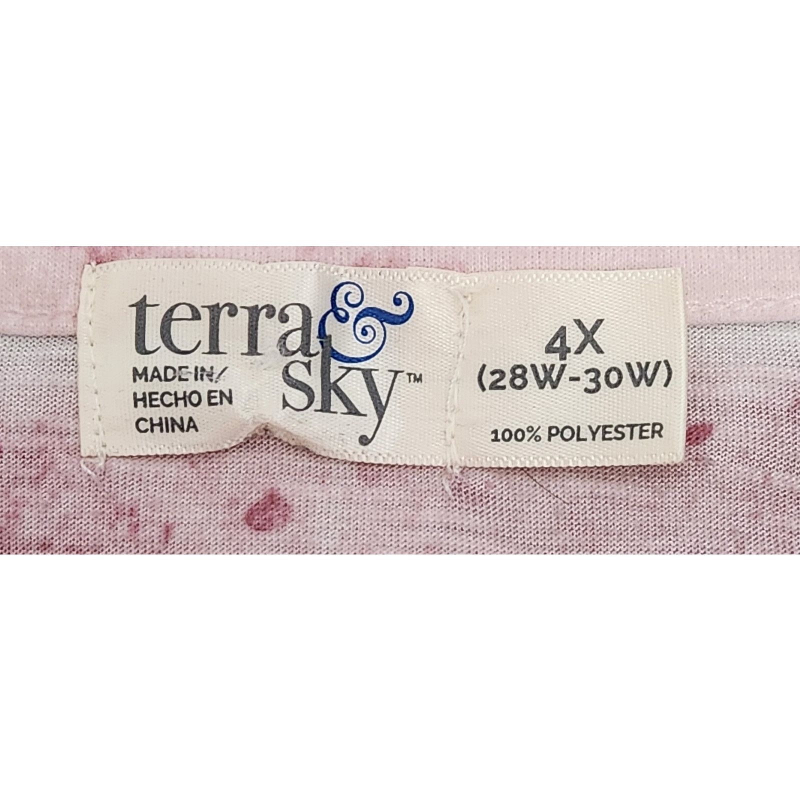 Other Terra & Sky Pink Blue Yellow Floral Print Blouse 4X 28W 30W Size 4XL / US 24-26 - 4 Thumbnail