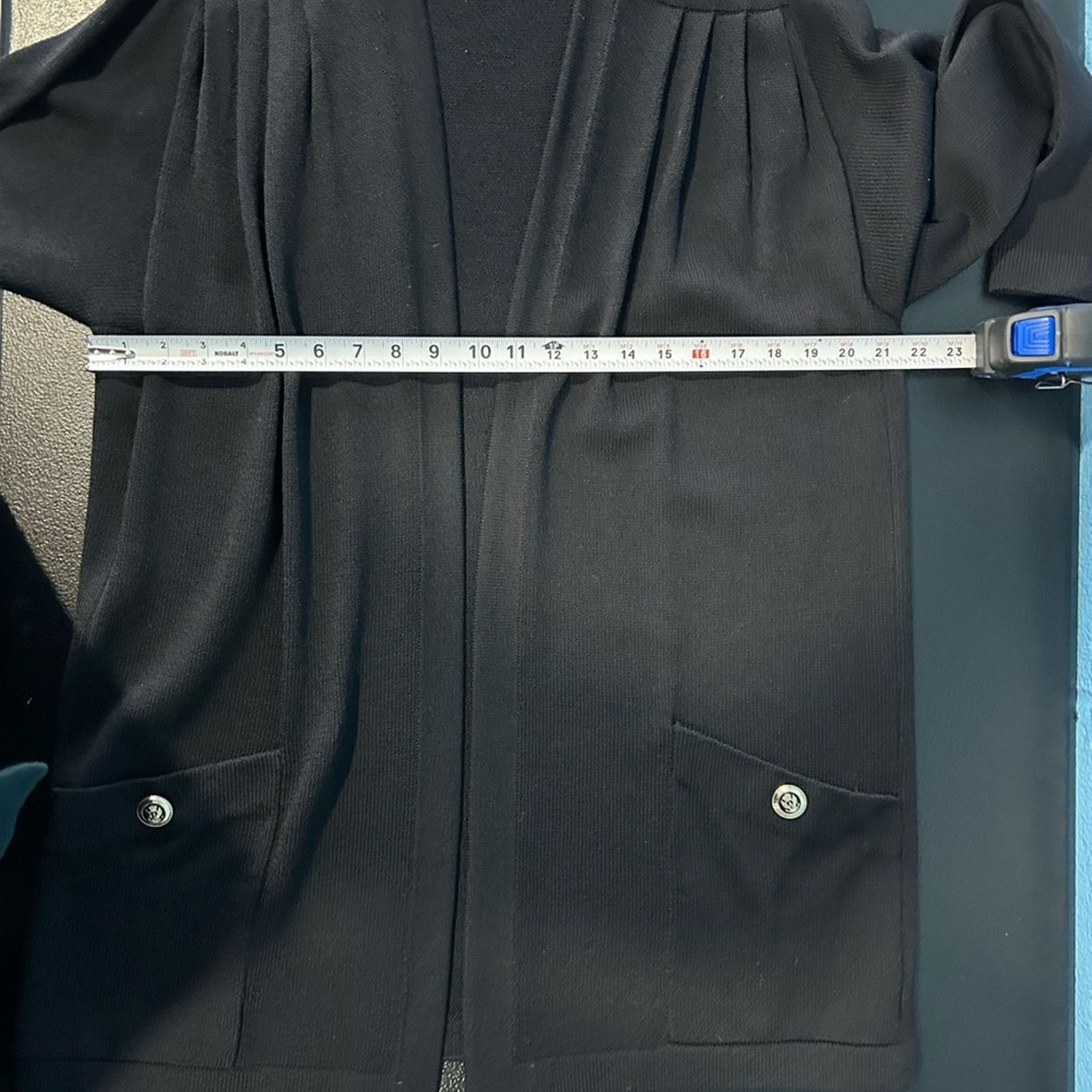 St. John St. John Santana Black Basics Long Cardigan Knit Pockets S Size S / US 4 / IT 40 - 8 Thumbnail