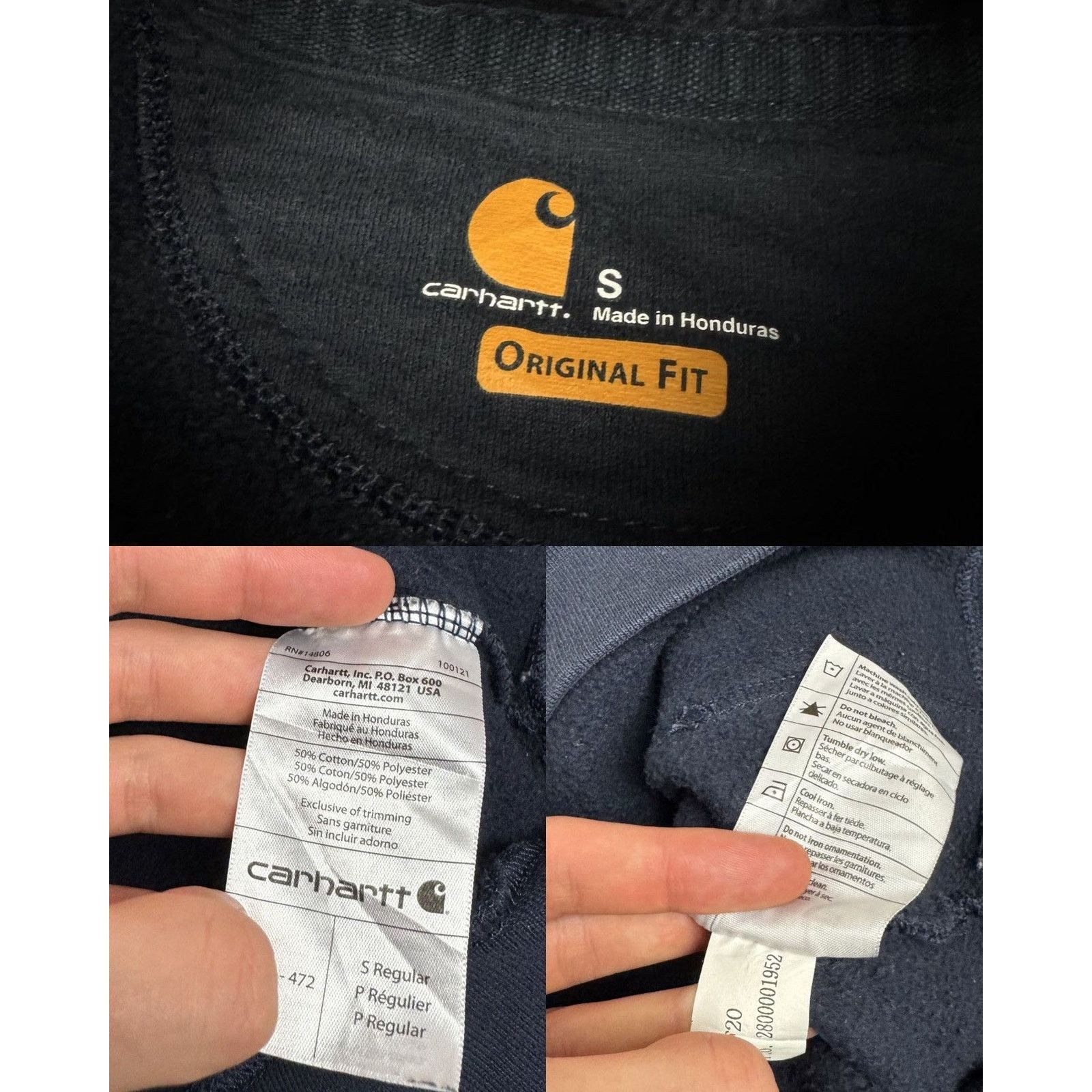 Carhartt Carhartt Men navy Cotton Original Fit Pullover Hoodie Small Size US S / EU 44-46 / 1 - 2 Thumbnail