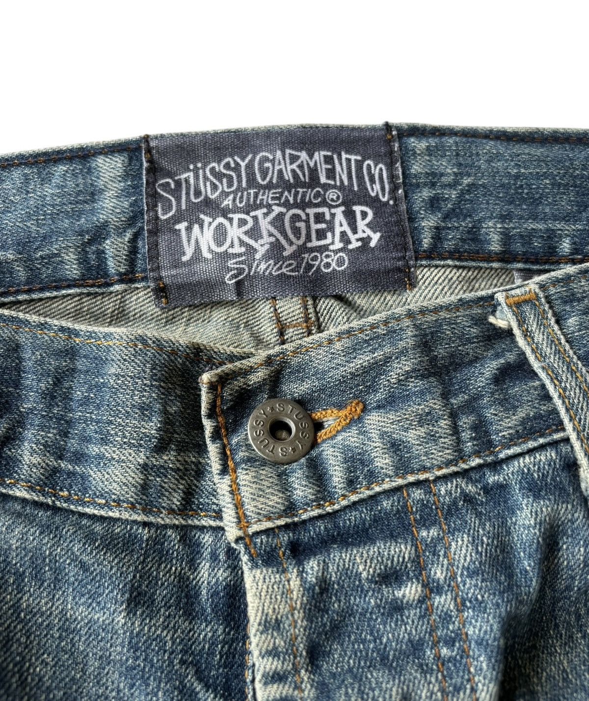 Stussy 🔥STÜSSY GARMENT CO AUTHENTIC® WORKGEAR DENIM BAGGY JEANS Size US 36 / EU 52 - 9 Thumbnail