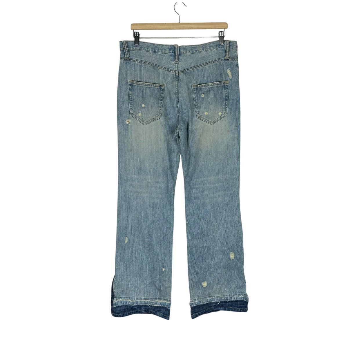 Designer × Japan Blue Jeans × Japanese Brand 🌟TTU JAPAN SHOT GUN DENIM DISTRESSED PANTS Size US 34 / EU 50 - 6 Thumbnail