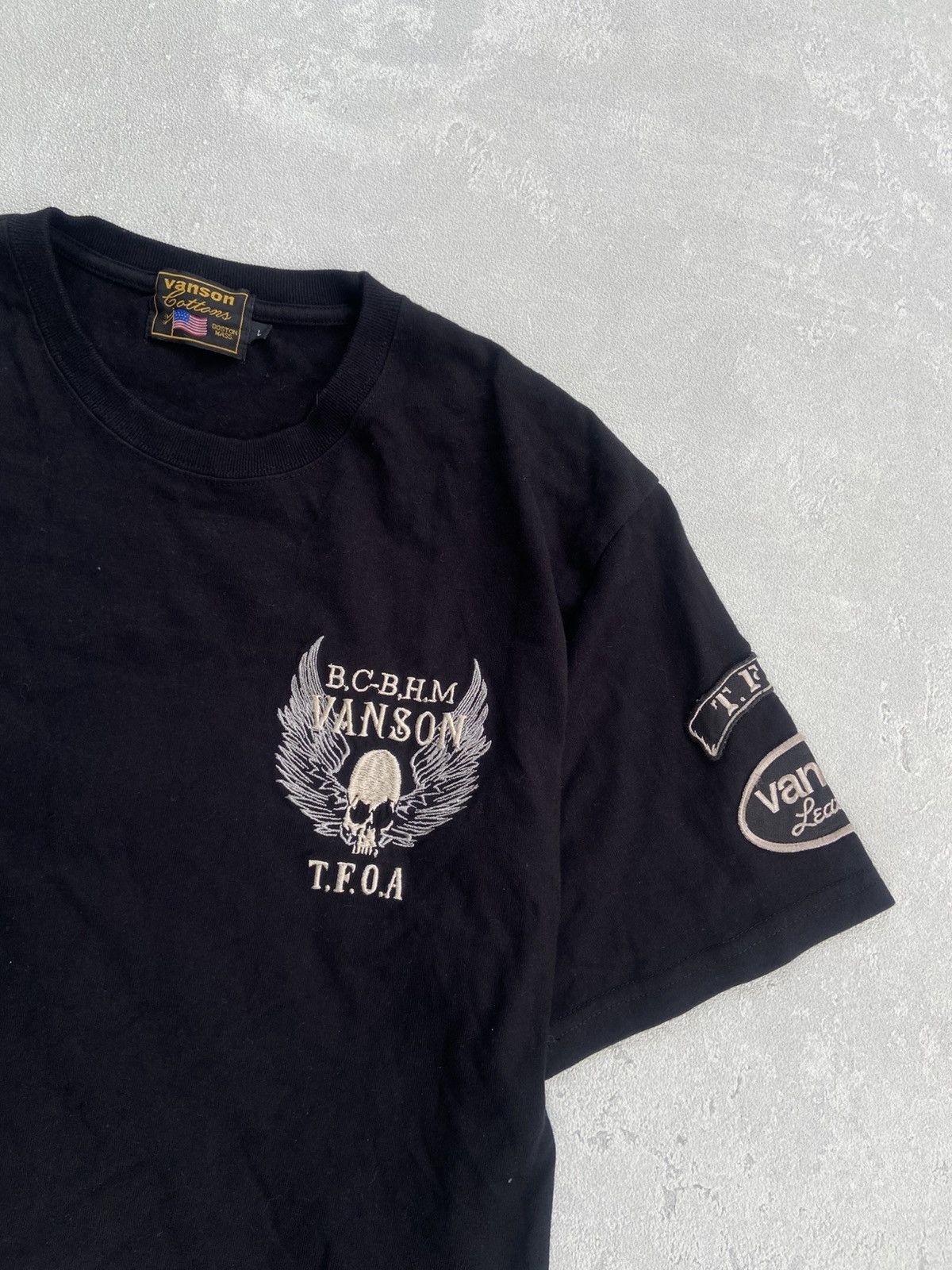Vanson Leathers Vanson Leather x T.F.O.A Skull Motocycle Black Shirt Size US L / EU 52-54 / 3 - 5 Thumbnail