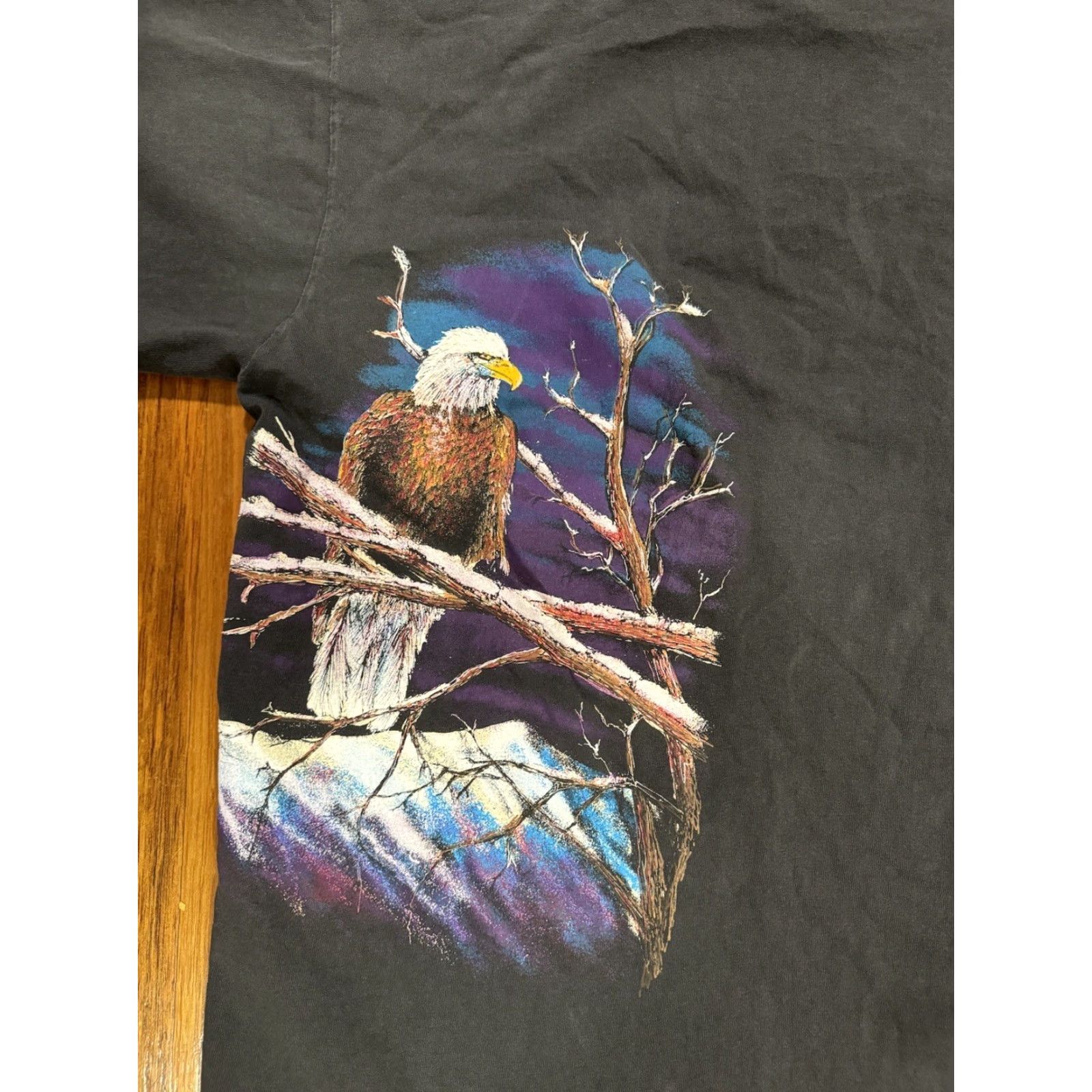 Vintage VINTAGE Hazelwood Premo American Eagle T Shirt Men’s L Short Sleeve Crew Neck Cotton USA Black Single Stitch Vintage Patriotic Eagle Theme Mens Size US XL / EU 56 / 4 - 7 Thumbnail