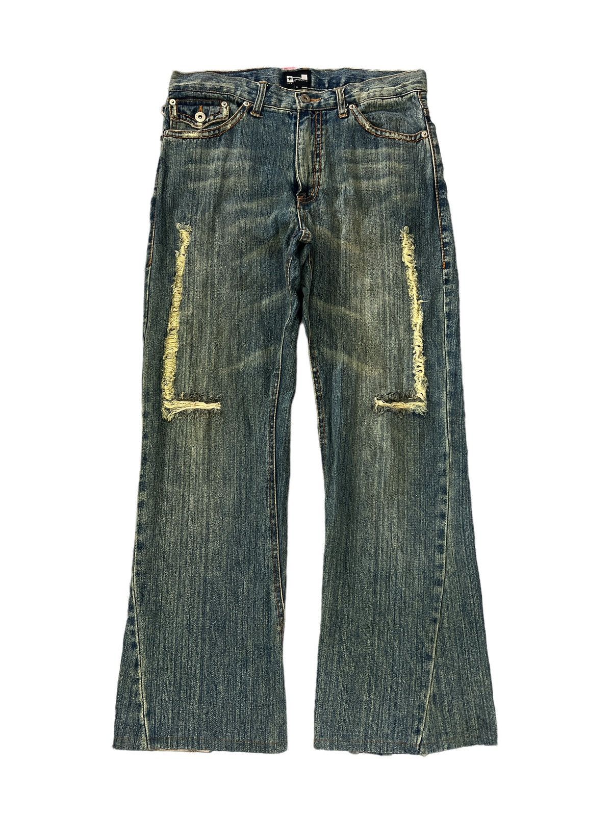 FLARED💥NYLAUS RIPPED DISTRESSED DENIM PANT
