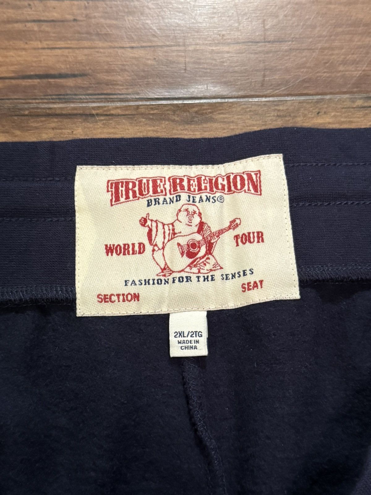 True Religion navy joggers with white drawstrings