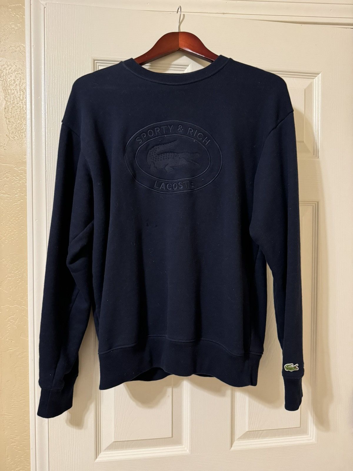 Lacoste Sporty & Rich x Lacoste logo-embroidered fleece sweatshirt Size S / US 4 / IT 40 - 5 Thumbnail