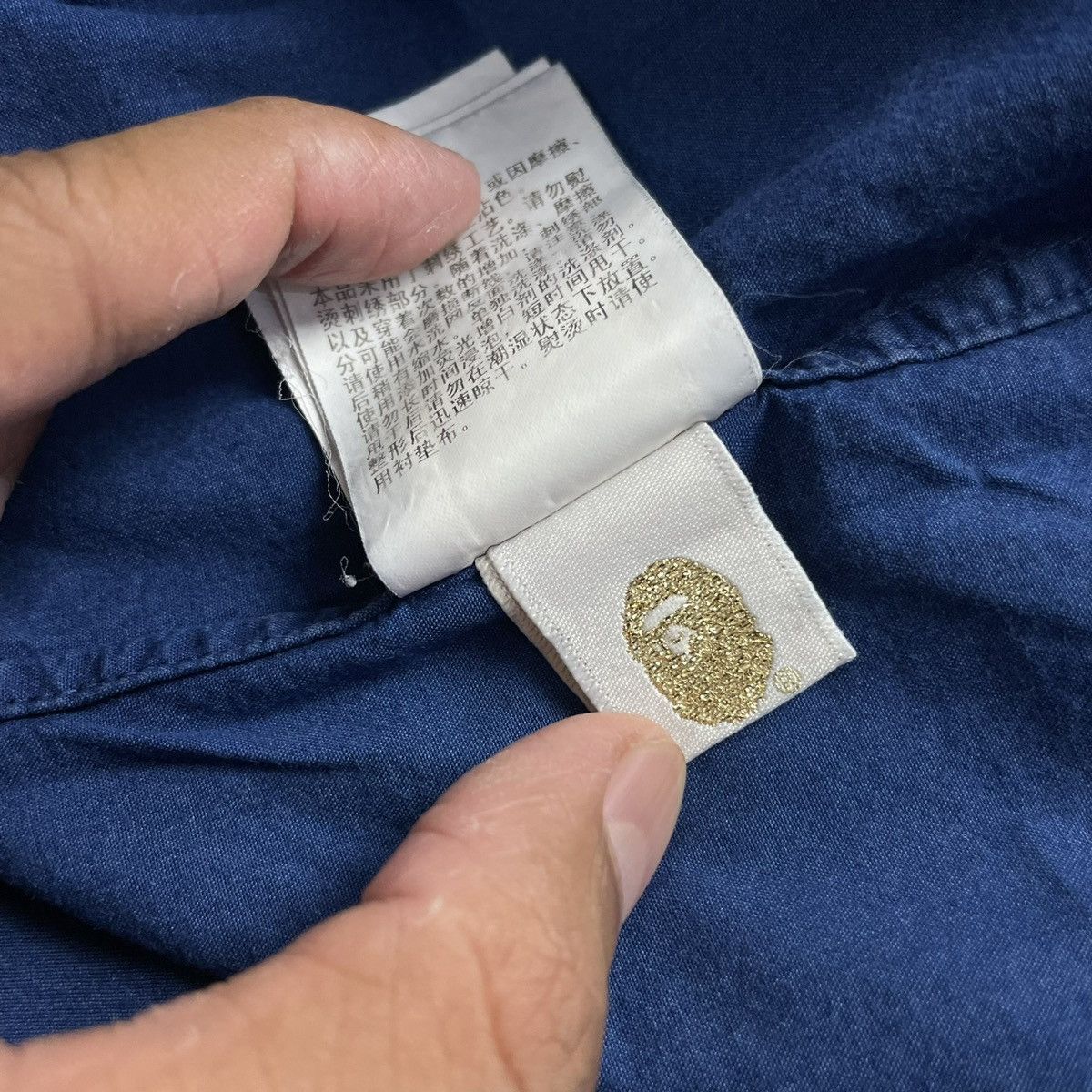 Bape A bathing Ape Button Down Indigo Shirt Size US M / EU 48-50 / 2 - 9 Thumbnail