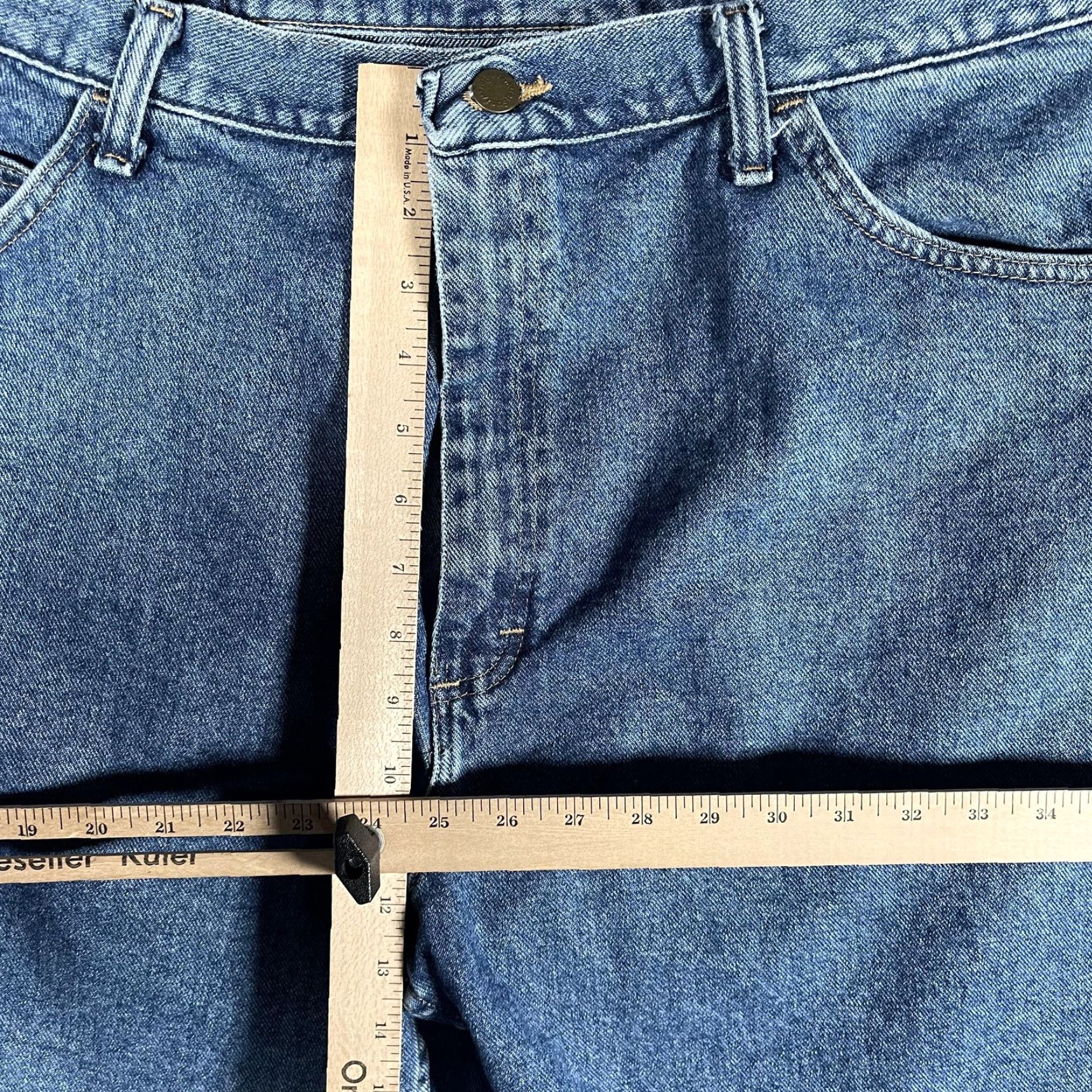 Wrangler VINTAGE Wrangler Shorts Mens 40 Blue Denim Regular Bermuda 90s Y2K Stone Wash 5-Pocket Logo Size US 40 / EU 56 - 6 Thumbnail