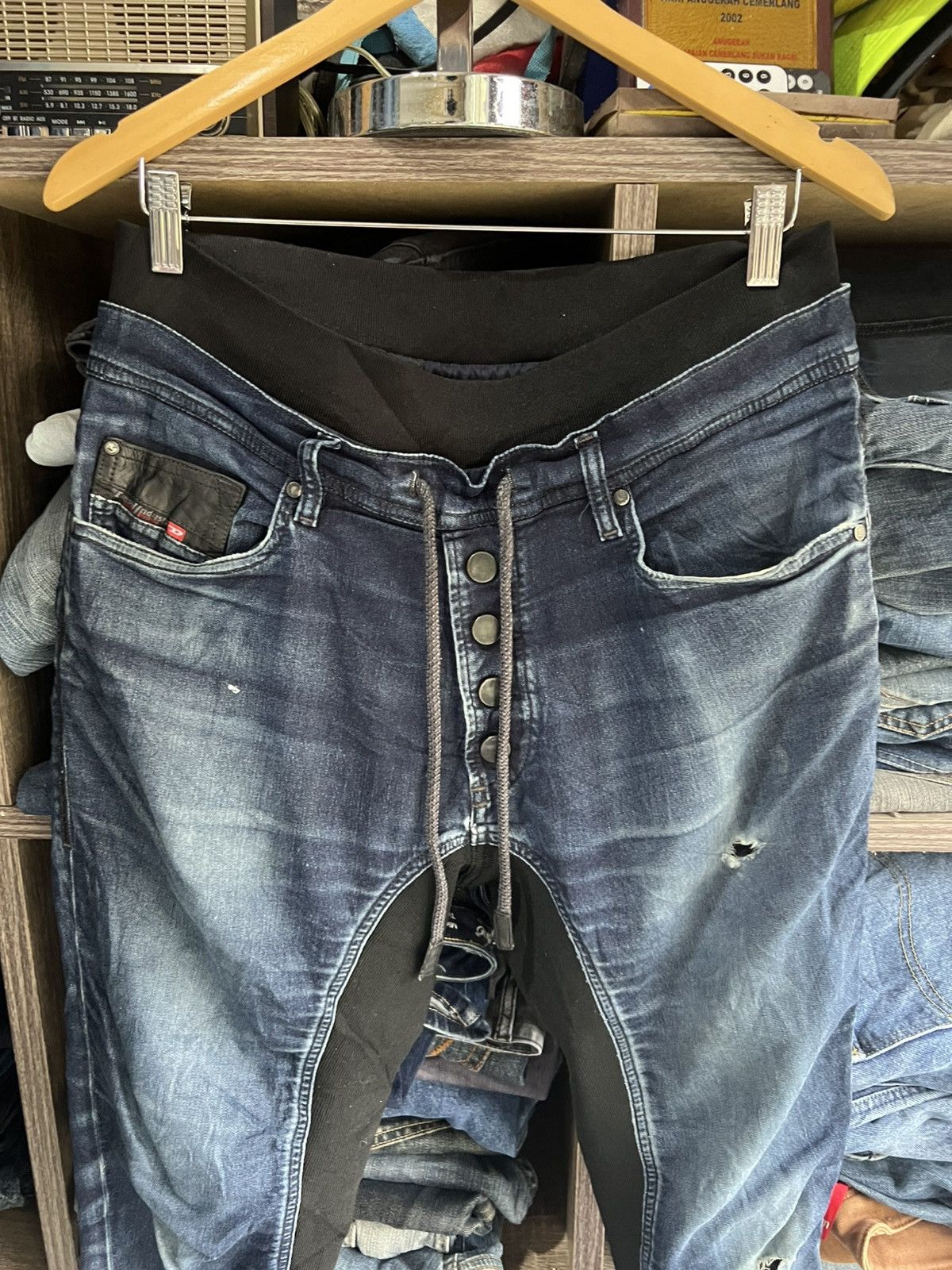 Diesel 🔥Diesel Industry Sweatpant Distressed Denim Size US 35 - 4 Thumbnail