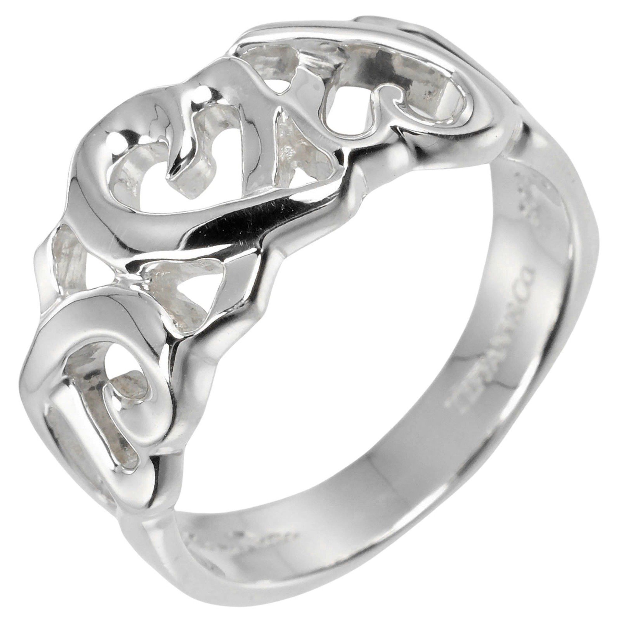Tiffany Triple Loving Heart Ring Sterling Silver 925 T1684