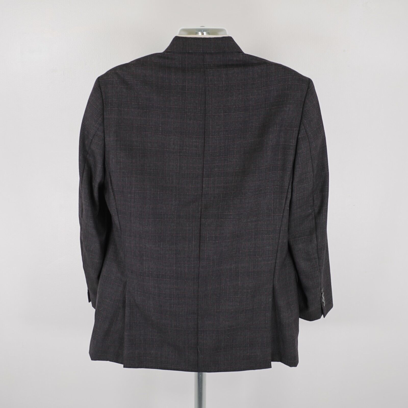 Calvin Klein Calvin Klein Wool Gray Check W/ Purple Windowpane 2 Button B Size 42L - 6 Thumbnail