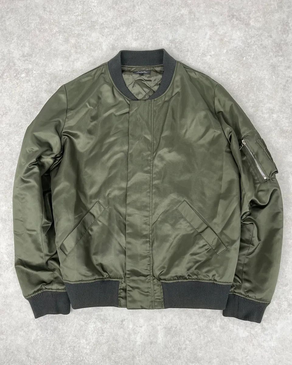 A.P.C. A.P.C. Dark Satin Green Bomber Jacket Size US M / EU 48-50 / 2 - 1 Thumbnail