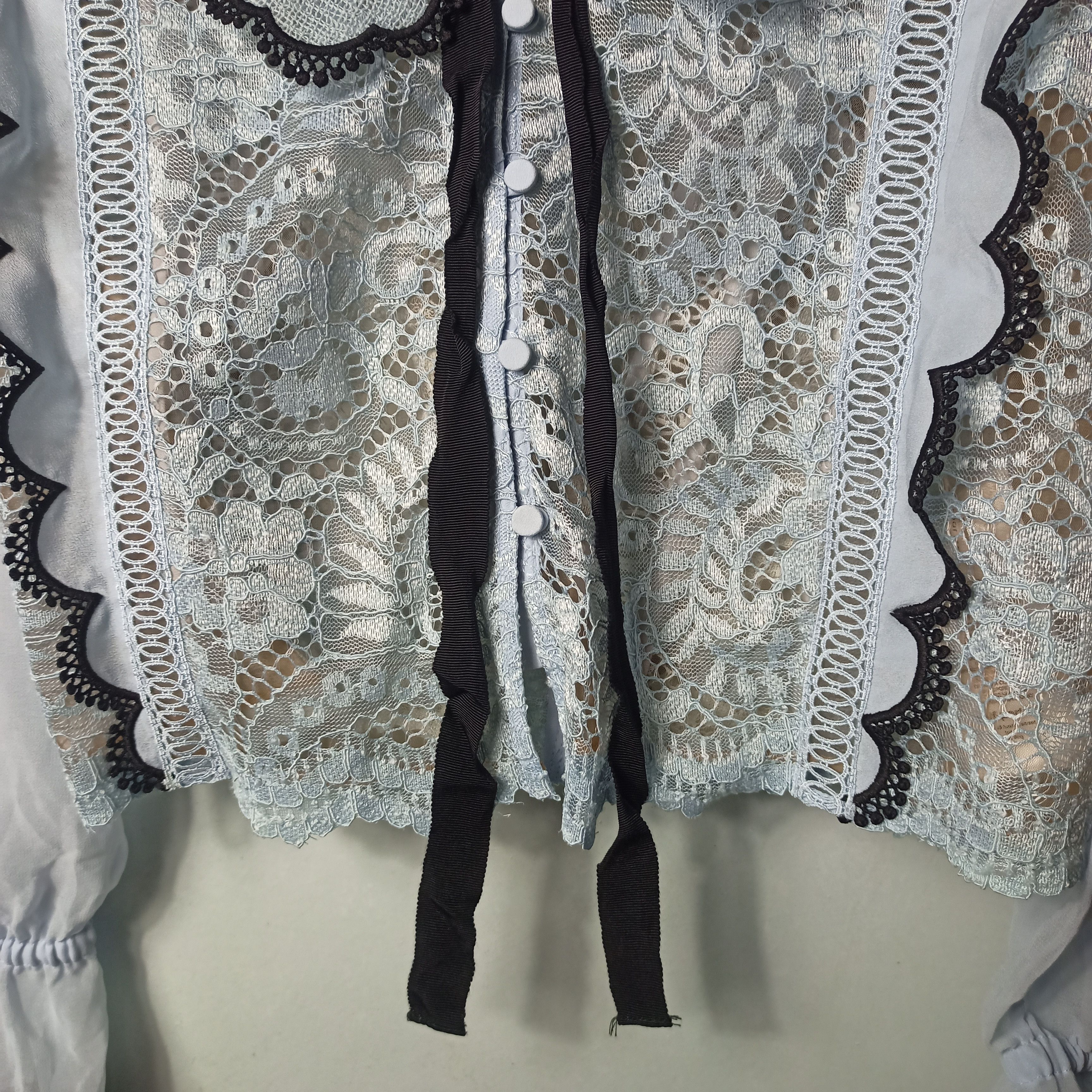 Self-portrait cord lace collar bow