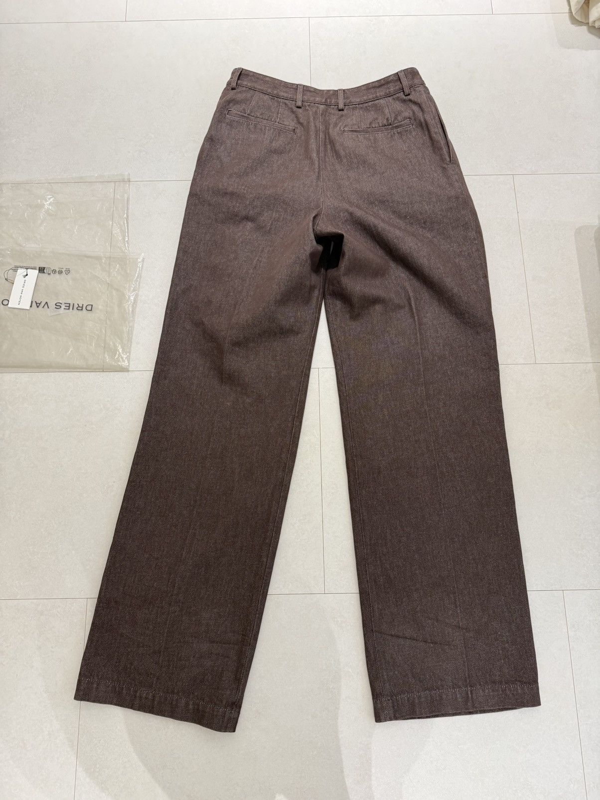 Dries Van Noten Dries Van Noten Pleated Brown Denim Pants Size US 30 / EU 46 - 11 Thumbnail