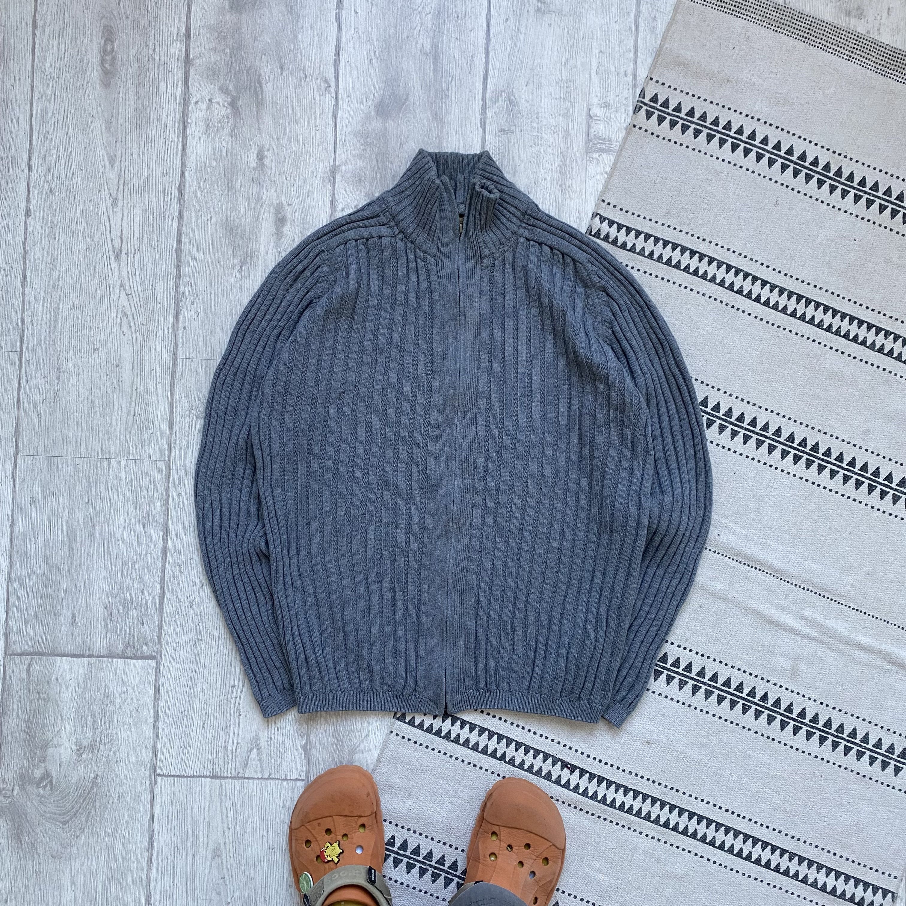 Diesel Vintage 00s Diesel style Ribbed knit zip sweater Y2K kapital Size US M / EU 48-50 / 2 - 1 Thumbnail