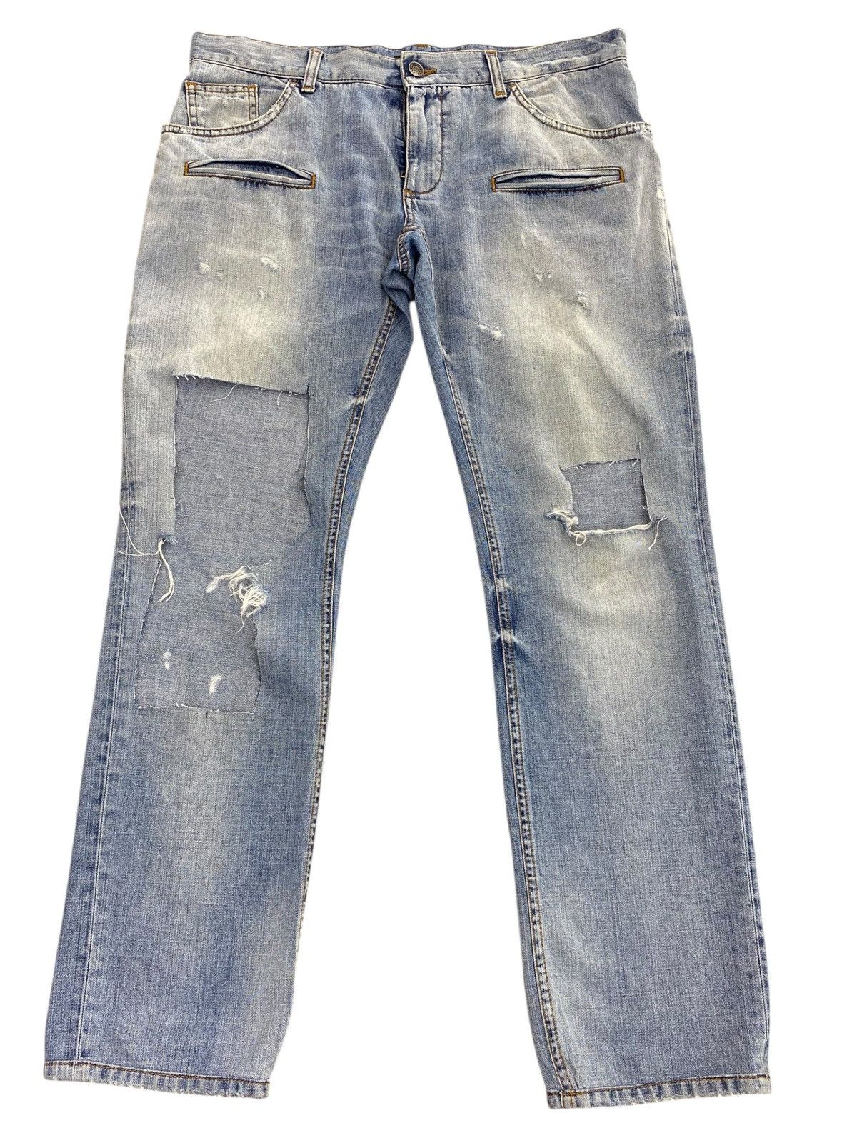 Dolce & Gabbana Dolce & Gabbana Brand Faded Ripped Jeans Size US 36 / EU 52 - 1 Thumbnail