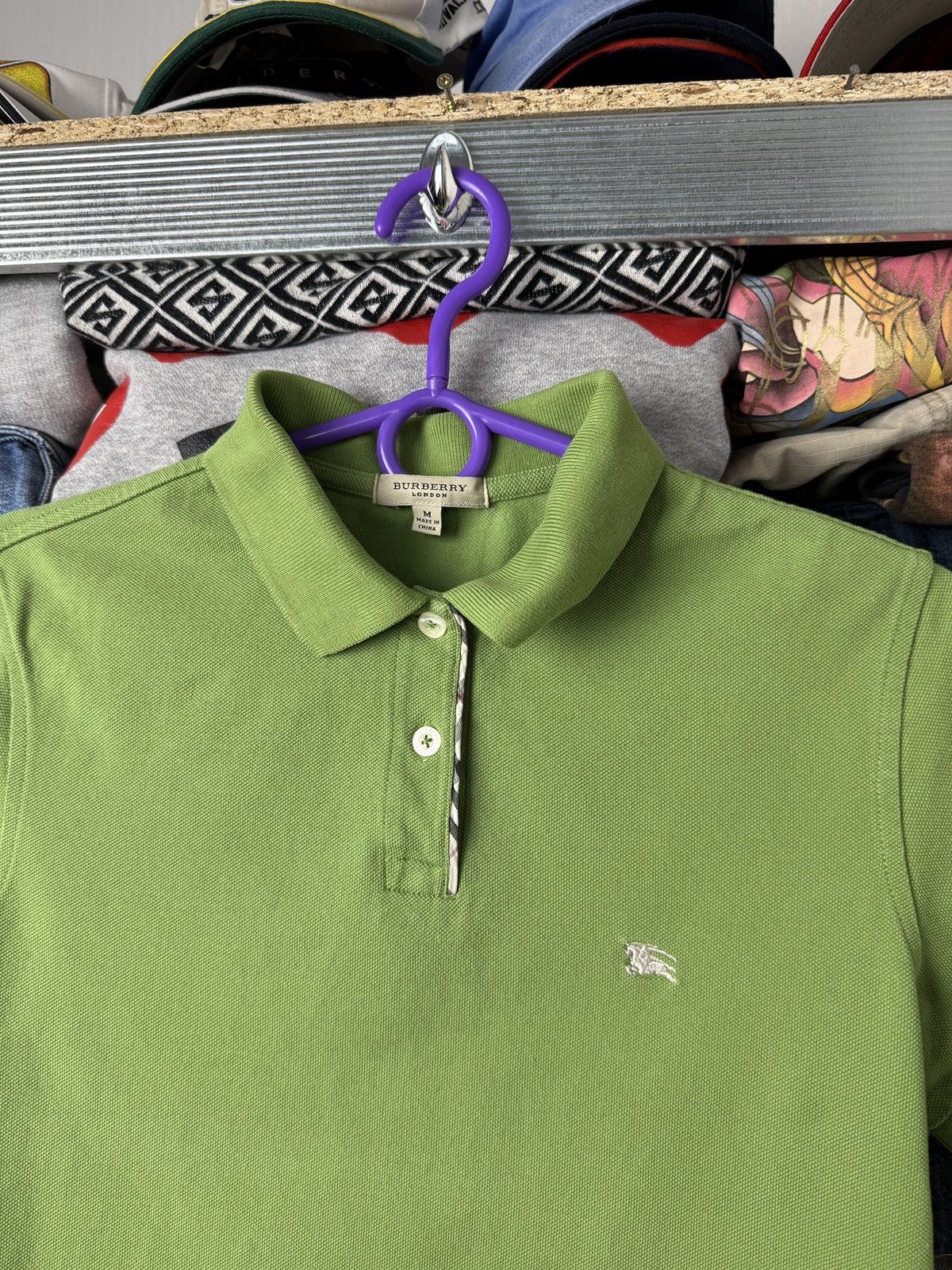 Burberry Vintage Green Burberry Polo Tee Size M / US 6-8 / IT 42-44 - 5 Thumbnail