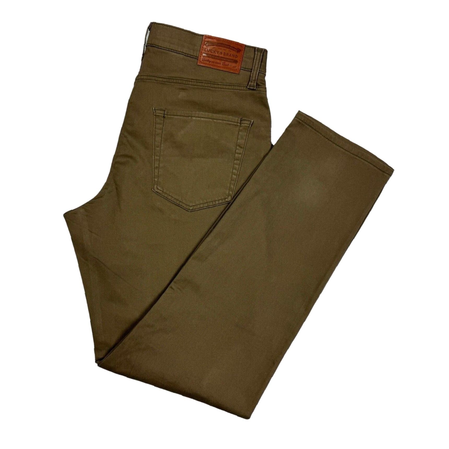 Lucky Brand 410 Athletic Straight Stretch Pocket Brown Mens
