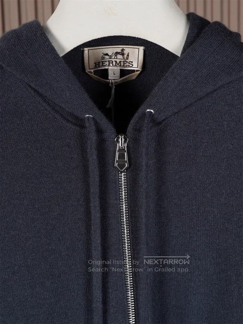 Hermes Hermes Men's Hooded Cashmere Jacket Size US L / EU 52-54 / 3 - 6 Thumbnail