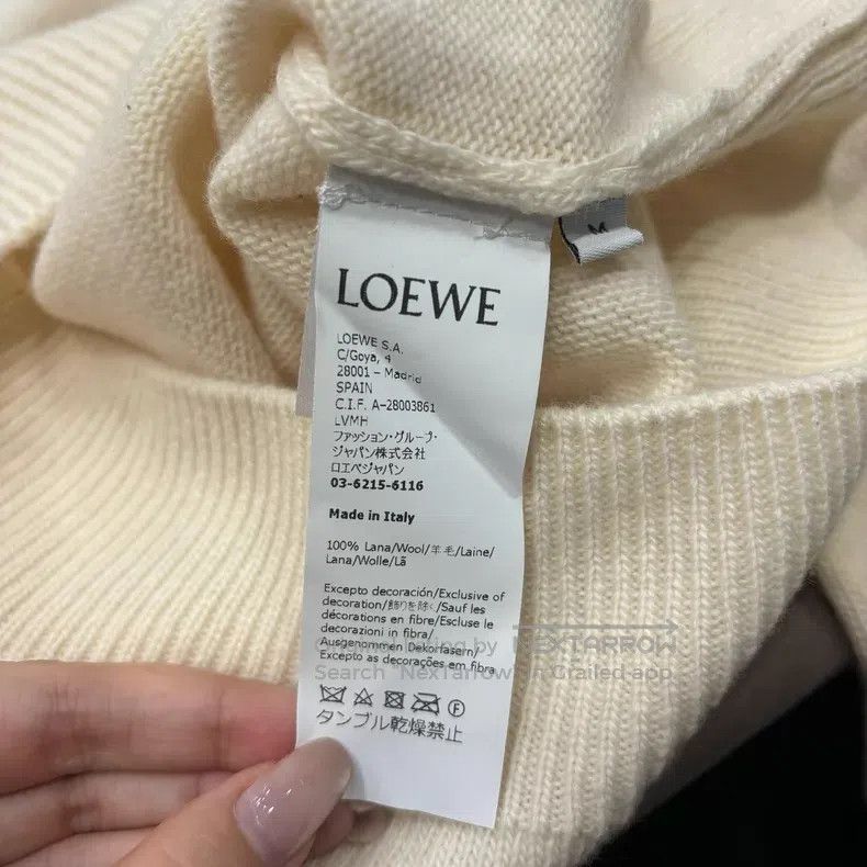 Loewe Loewe White Sweater with Logo on Chest Size M / US 6-8 / IT 42-44 - 4 Thumbnail