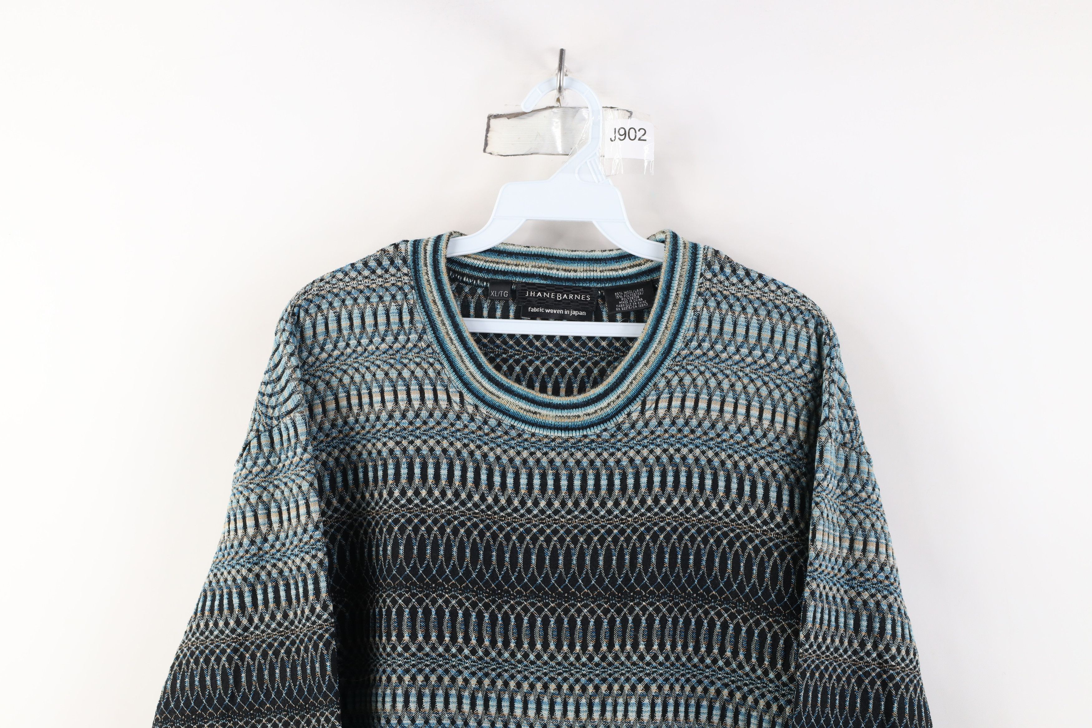 Vintage Vintage 90s Streetwear Geometric Trippy Crewneck Sweater Size US XL / EU 56 / 4 - 2 Thumbnail