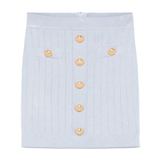 スカート BALMAIN Women Skirts EF1LB290KB07 6AC Blue Balmain BALMAIN Women Mid Skirts EF1LB290 KB07 6AC BLUE