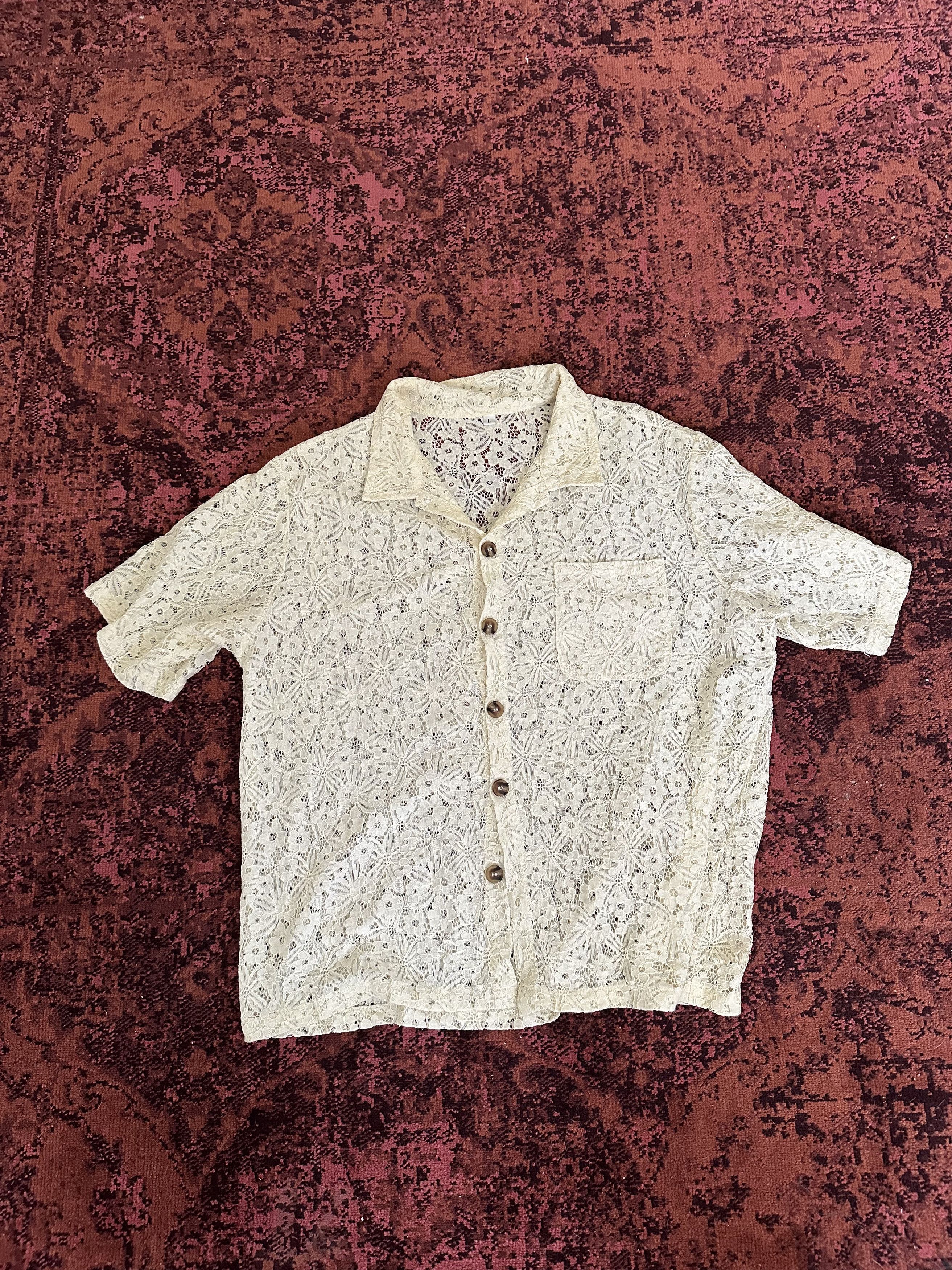 Mutimer Mutimer Cream Lace Shirt Size US L / EU 52-54 / 3 - 1 Thumbnail