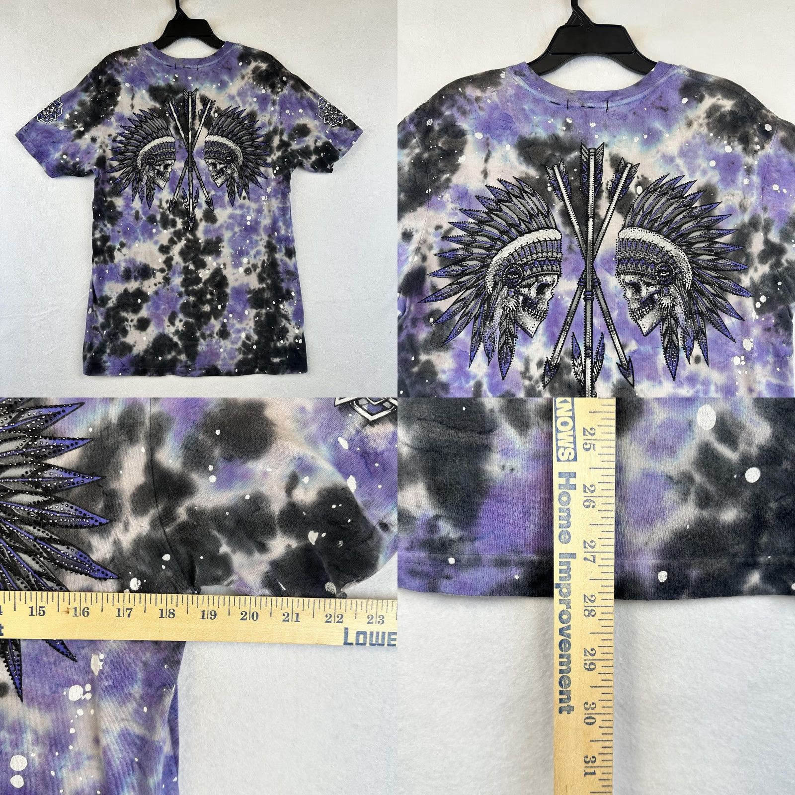 Affliction Affliction Black Label Shirt Mens Medium Tie Dye Skull Headdress Graphic Tee Size US M / EU 48-50 / 2 - 8 Thumbnail